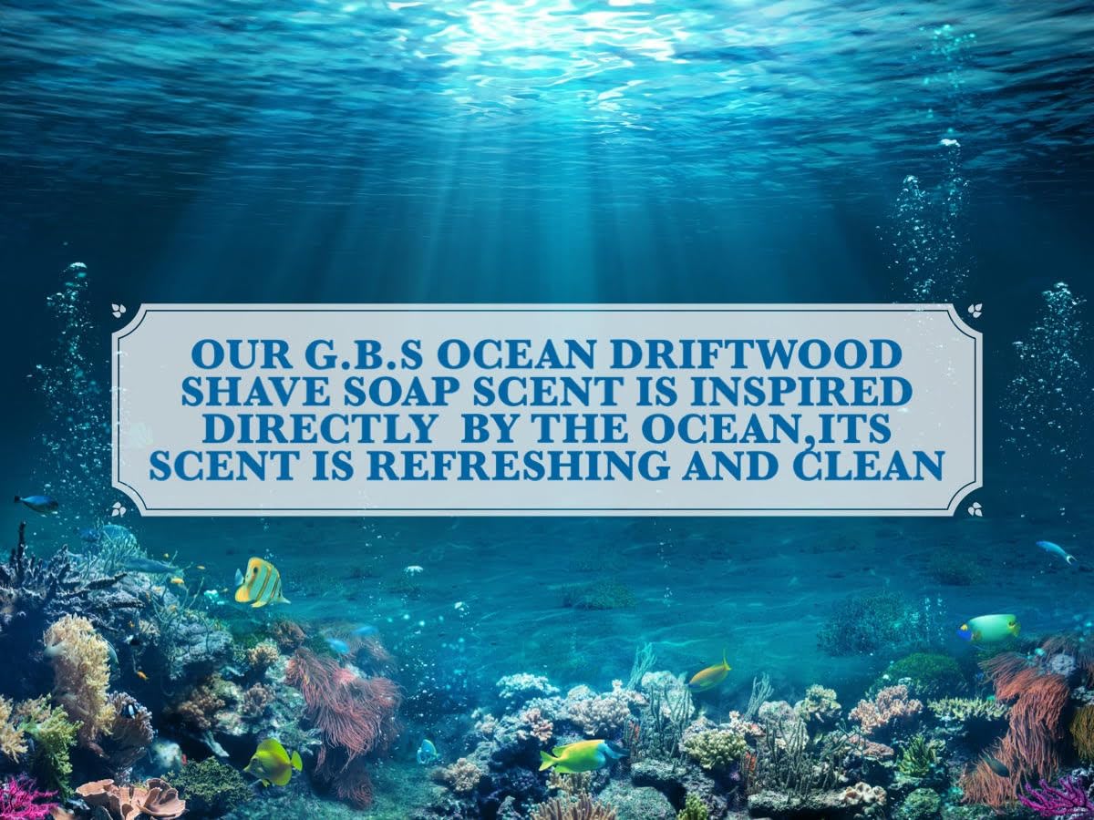 G.B.S 97% All Natural Shave Soap Set for Men, Ocean Driftwood Limited Edition Shaving Soap