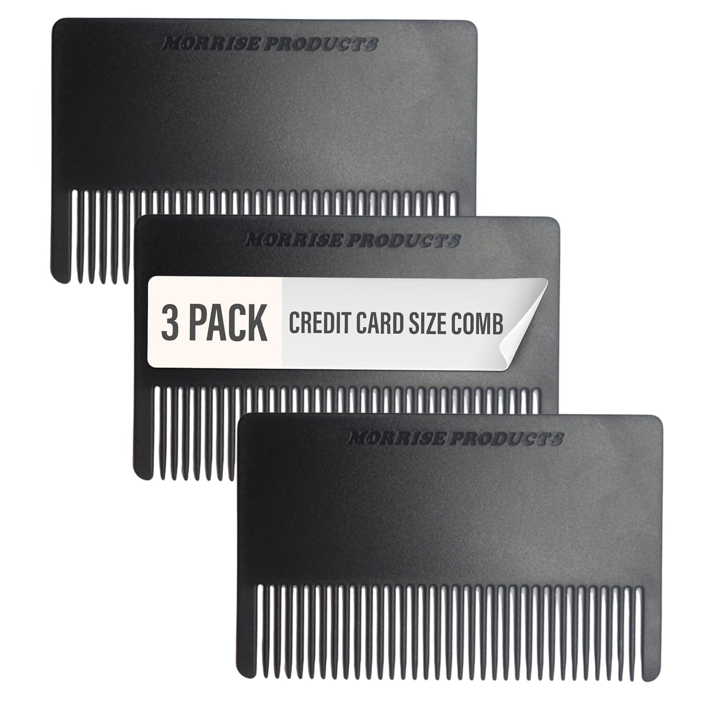 3 Pack Mini Hair & Mustache Styling Comb Kit - Anti-Static Portfolio Combs for Men's Beard Care, Grooming and Detangling - On-The-Go