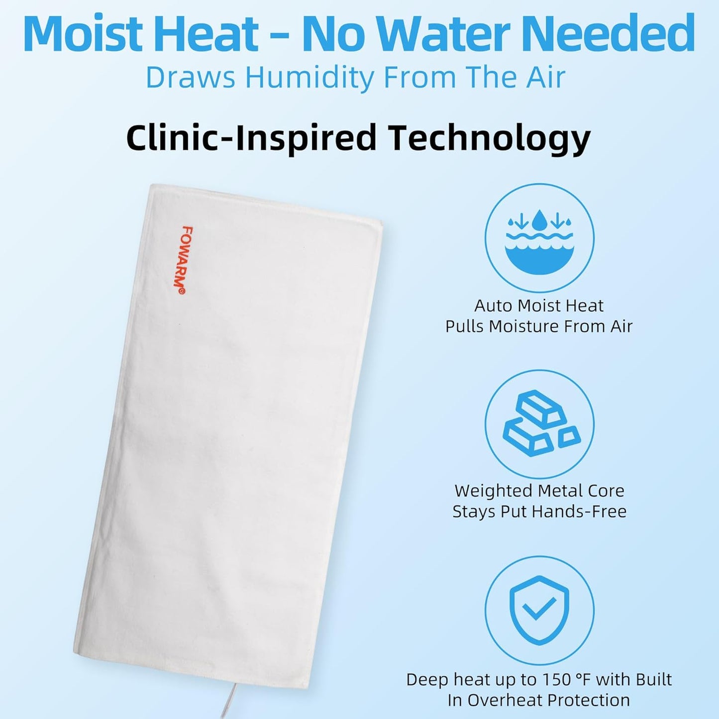 Moist Heat Heating Pad for Back, Neck, Shoulder and Period Cramps, Weighted Electric Heating Pad for Deep Pain Relief, Auto Shut Off, Washable Removable Soft Cover, Large 11.8"x26"