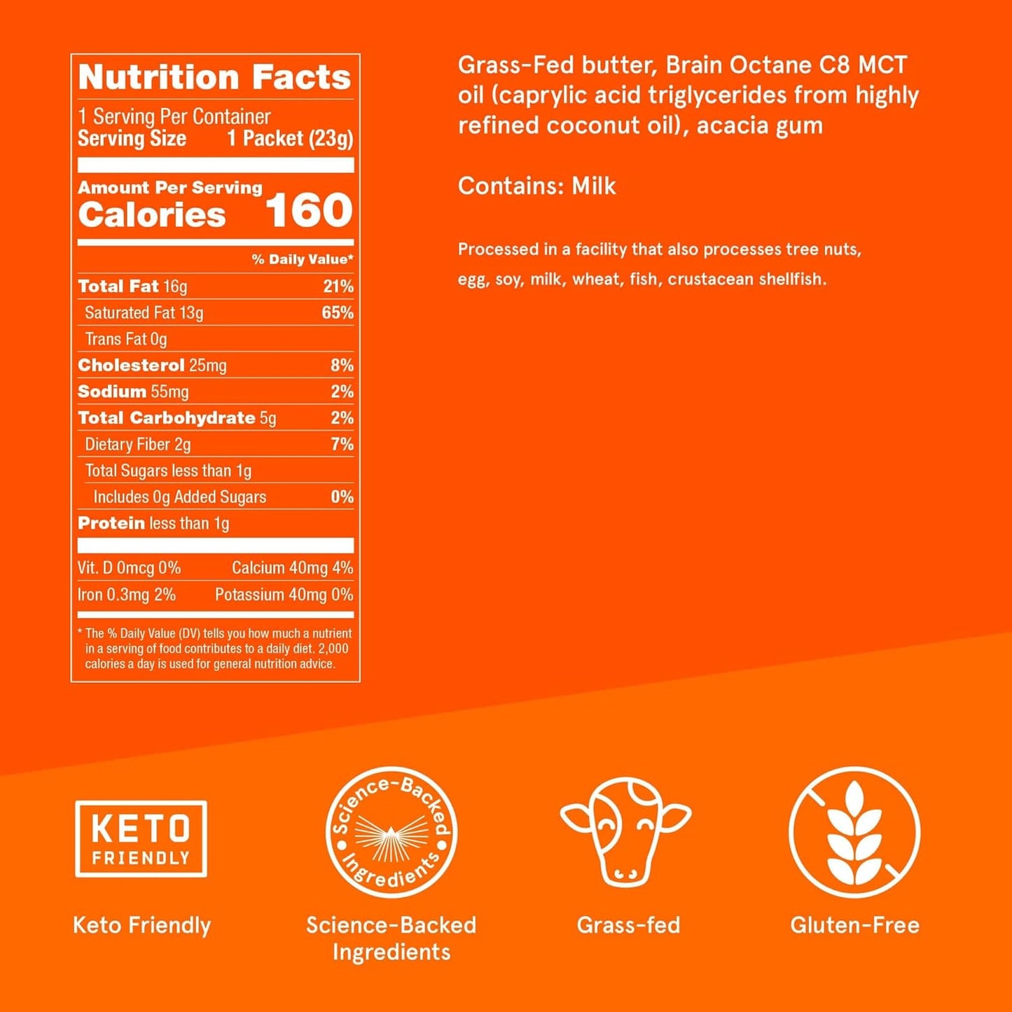 Bulletproof InstaMix Original Unflavored Keto Coffee Creamer Packets, Pack of 14, Powdered Grass-Fed Butter and Brain Octane C8 MCT Oil, Supports Brain Function