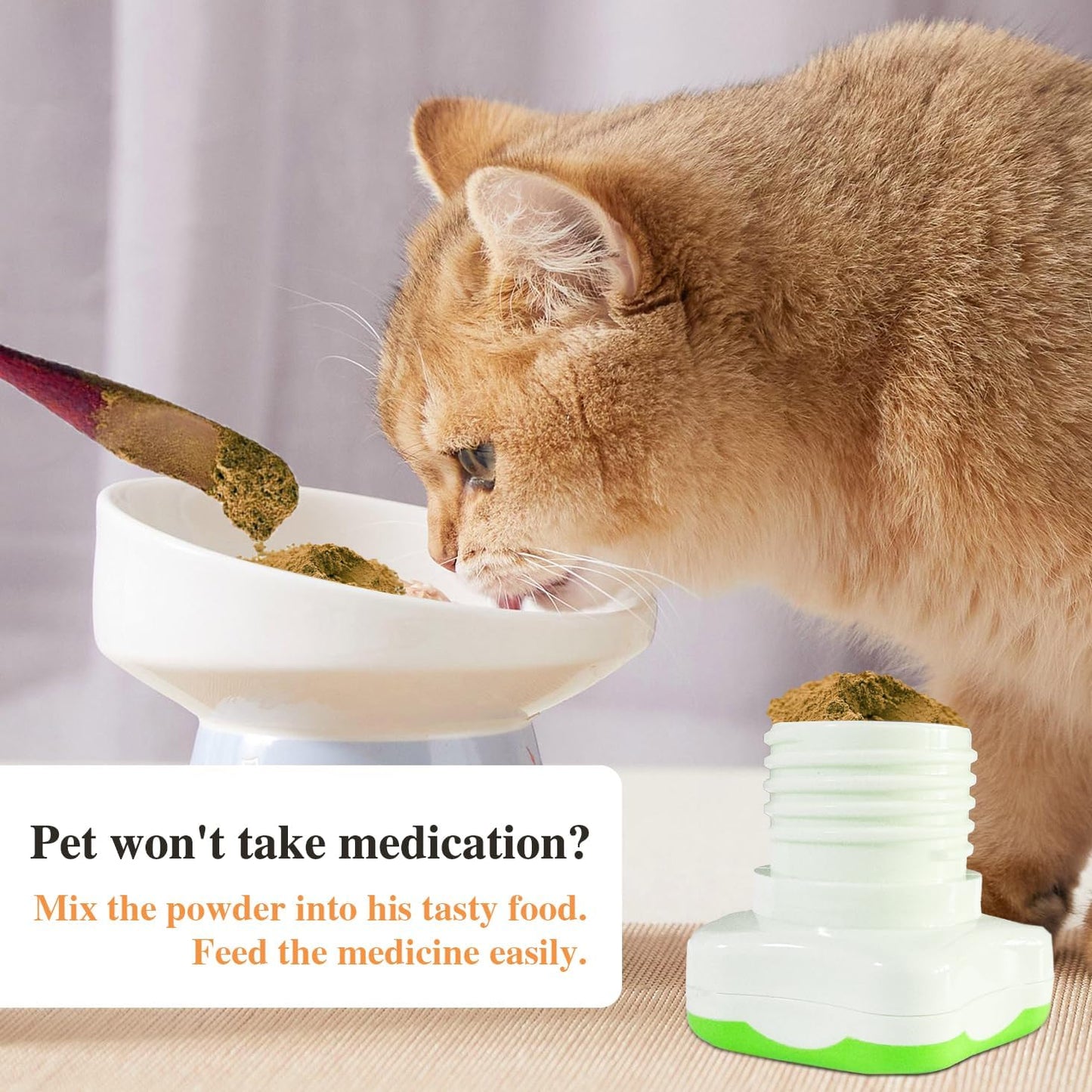 Johnbee Pill Crusher, Pill Grinder Fine Powder Extremely Fine. Storage Compartment. Pill Crushers for Elderly, Family and Pets. Silicone Edges. Grind Multiple Pills at Once - Cleaning Brush (Green)