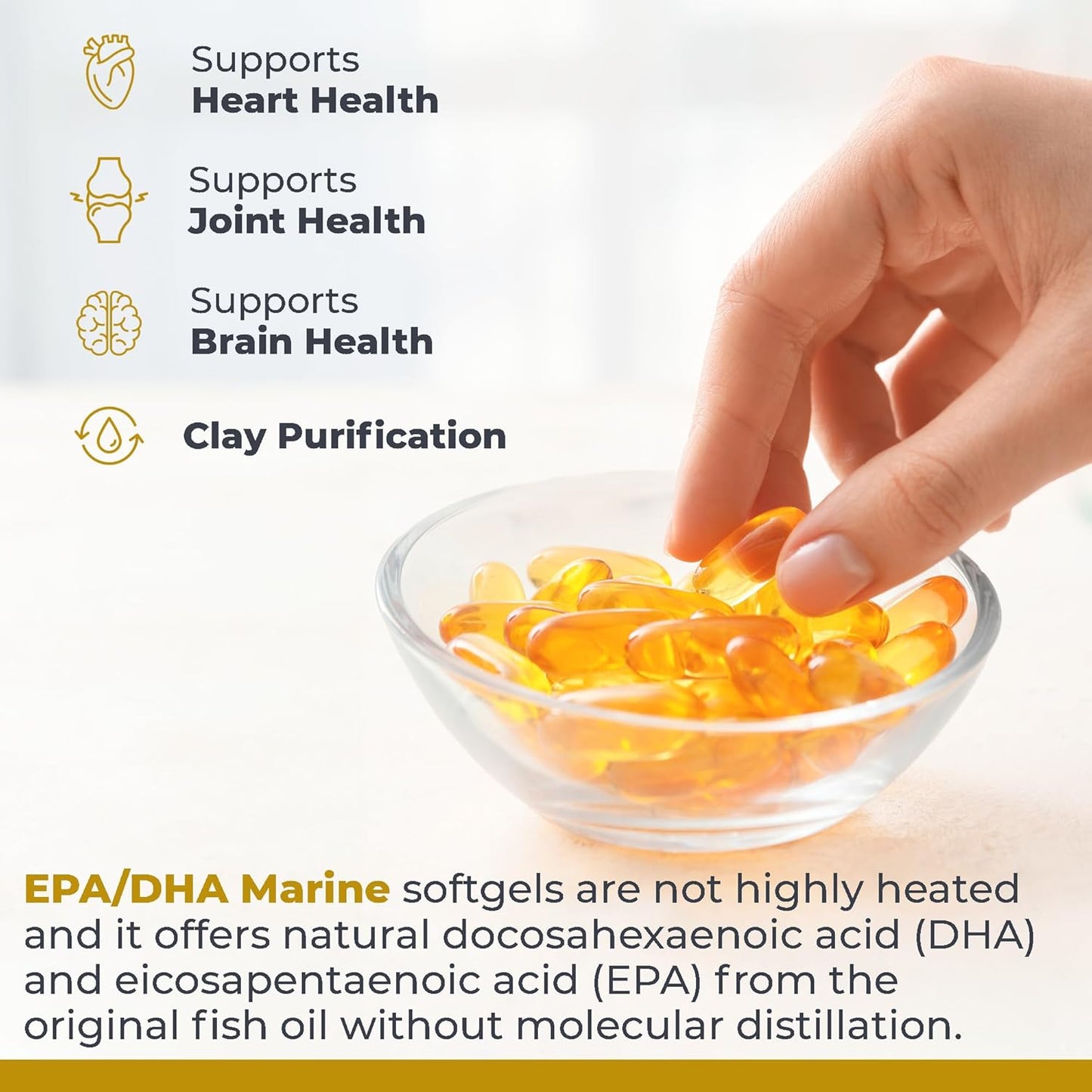 Premier Research Labs EPA DHA Marine Softgels - Omega 3 Fish Oil, EPA DHA Omega 3 Supplement, Fatty Acids for Women & Men, Natural - 90 Softgel Capsules