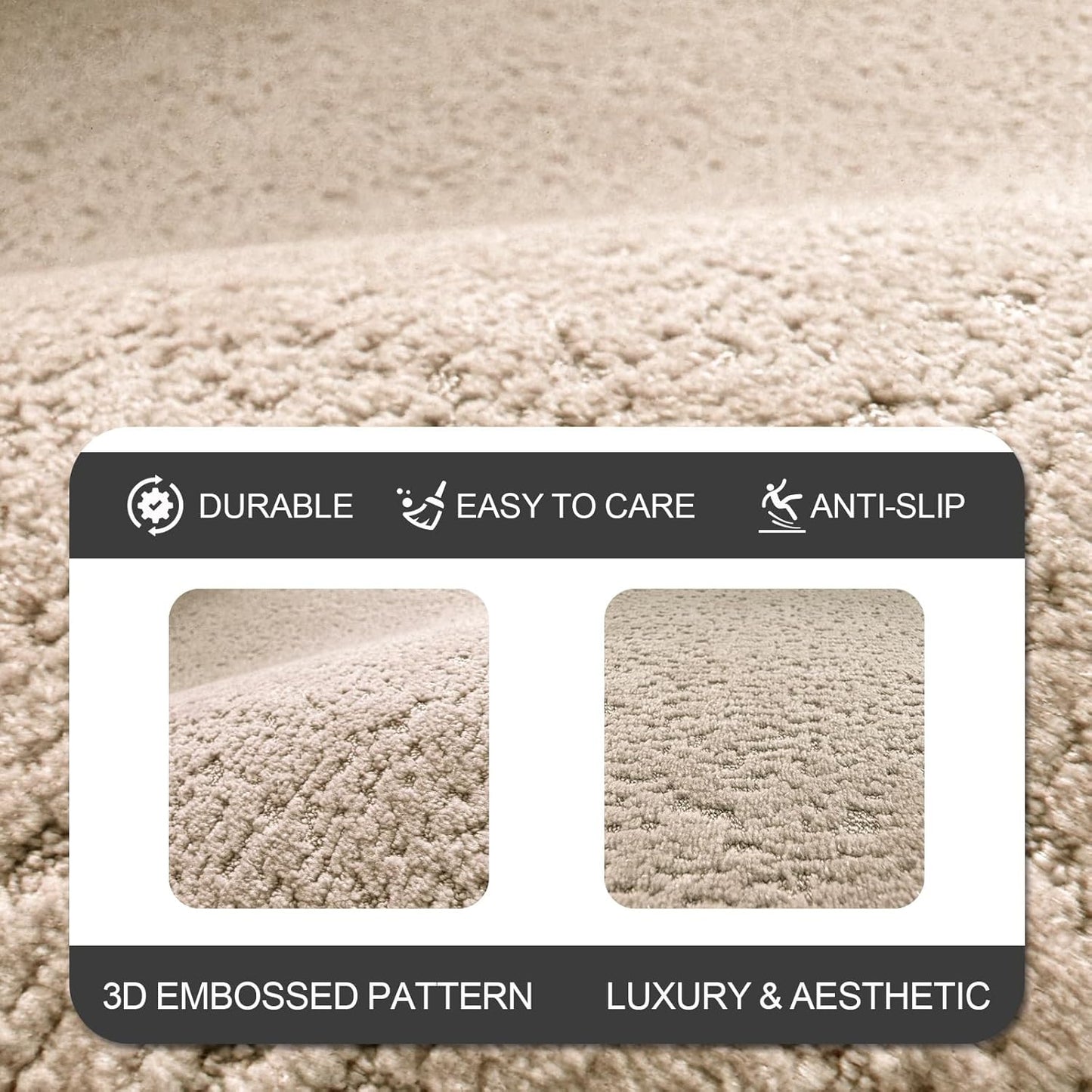 Bath Mat-Non-Slip Bathroom Floor Mats-Absorbent Quick Dry Low Pile Bathroom Rugs Fit Under Door-Bath Rug for Sink,Bathtub,Shower Room,17"×24",Light Coffee