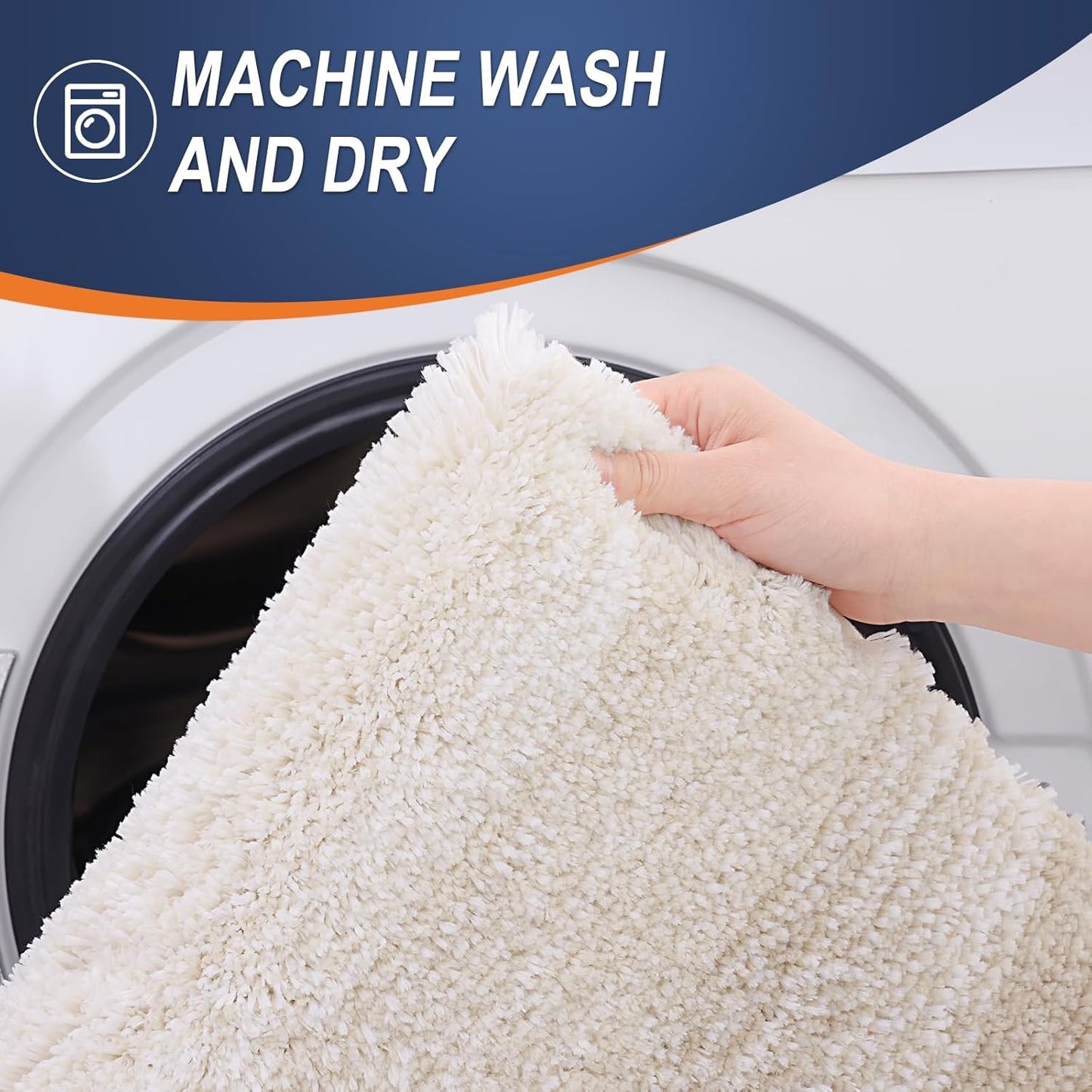 OLANLY Bathroom Rugs Mat 24x16, Extra Soft Absorbent Microfiber Bath Rugs, Rubber Backing, Quick Dry, Machine Washable Bath Mats for Bathroom Floor, Tub and Shower, Home Decor Accessories, Light Beige