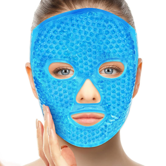 Ice Pack Cold Face, Eye Masks Reduce Face Puff, Dark Circles, Reusable Cold Hot Gel Face Eye Mask, Suitable for Women Facial SPA, Ice Face Mask for Sleeping, Headaches (Blue Updated)