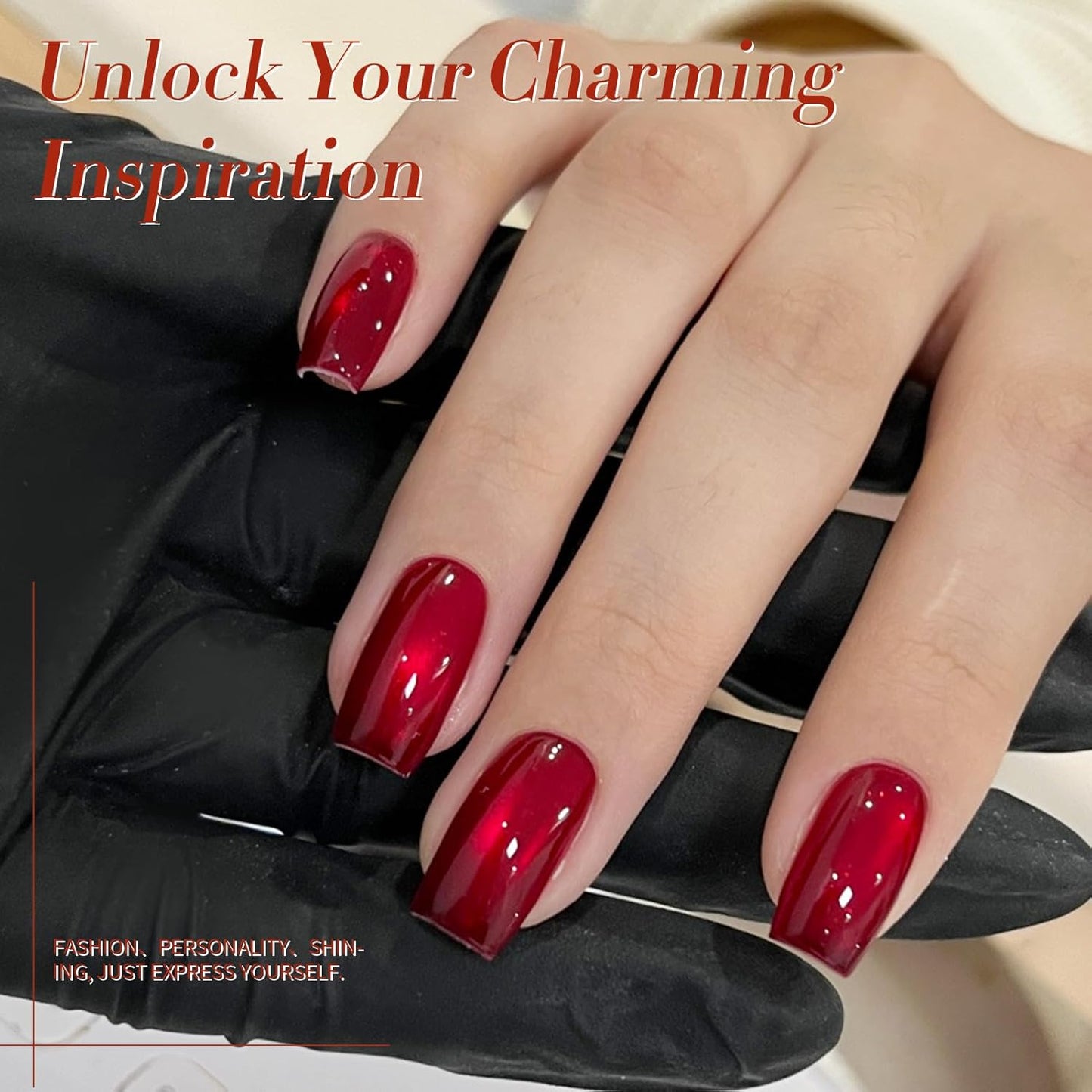 Born Pretty Magnetic Gel Nail Polish Water Light Cat Magnetic Eye Gel Black Orchid Jelly Glass Crystal Nail Polish Glitter Shimmer Auroras Nail Art Manicure Kit 6PCS