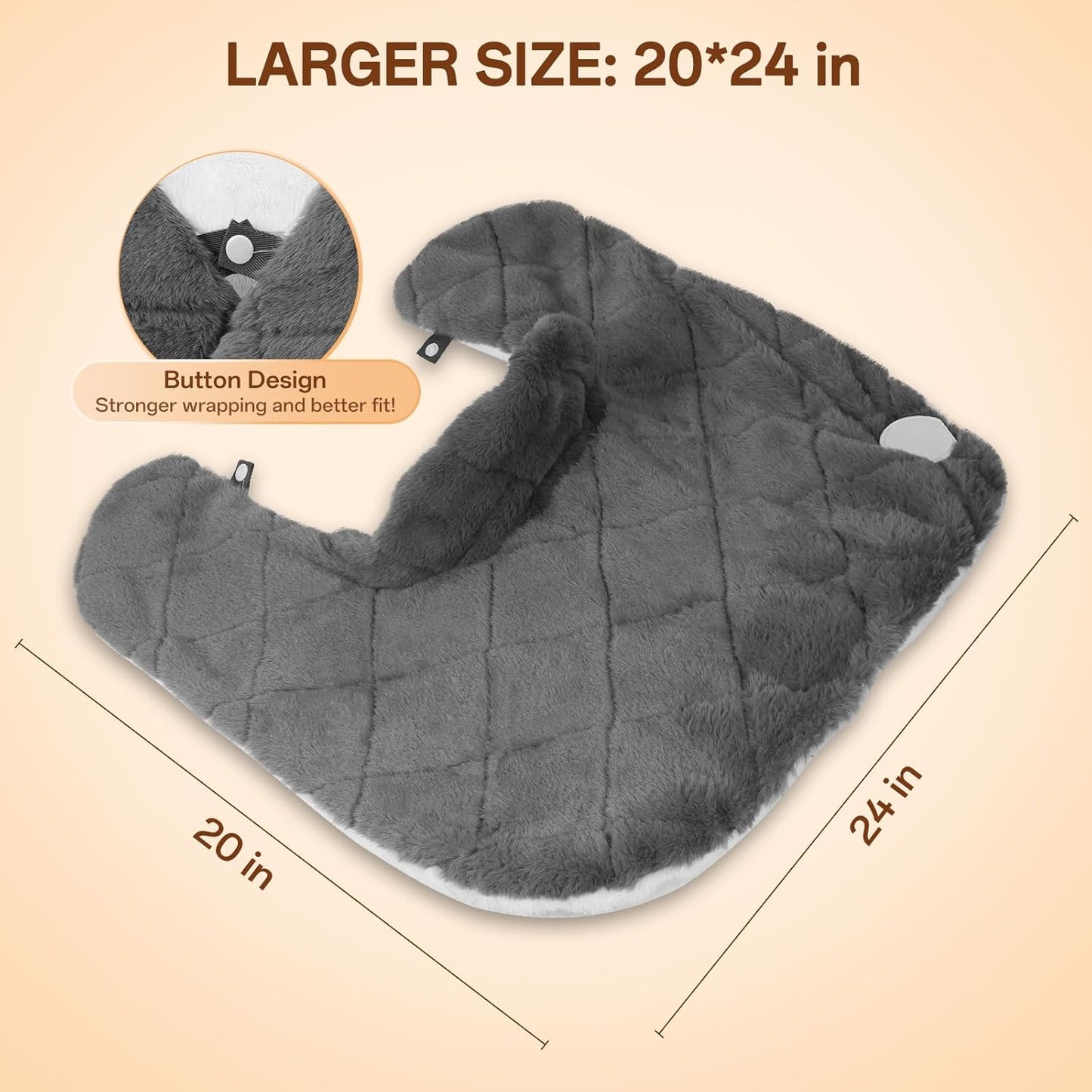 Heating Pad for Neck and Shoulders and Back, XHBDXDP 3.1lb Weighted Shoulder Heating Pads for Pain Relief, 24 x 20″ Neck Heating Pad with Tourmaline Beads, 5 Heat Settings, 4 Auto-Off