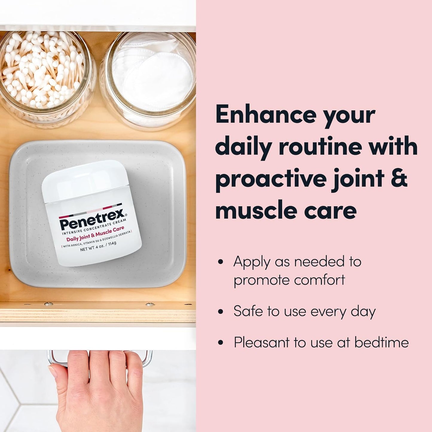 Penetrex Joint & Muscle Therapy - Soothing Comfort for Back, Neck, Hands, Feet - Premium Whole Body Rub with Arnica, Vitamin B6 MSM & Boswellia - 4oz Cream (3 Pack)