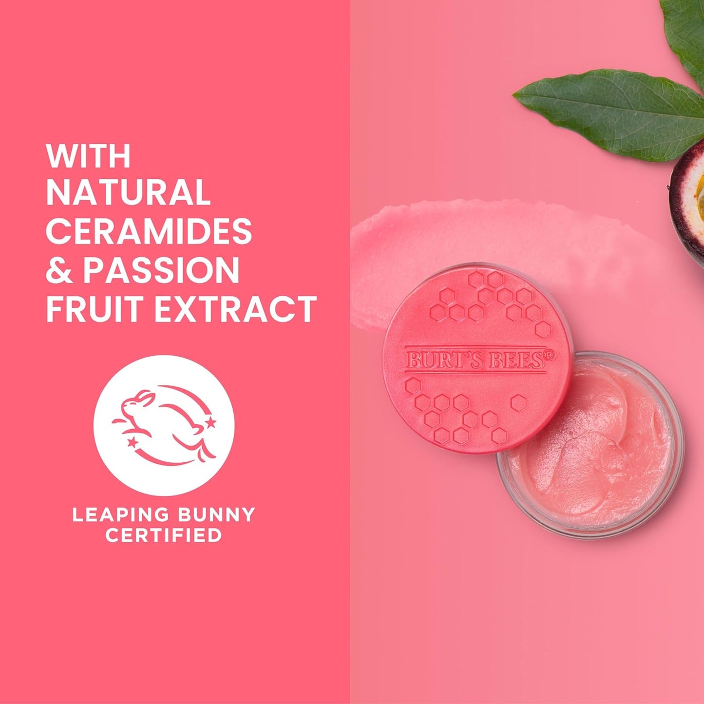 Burt's Bees Overnight Lip Sleeping Mask, 0.25 oz - Moisturizing, Hydrating, Exfoliating, Reduces Fine Lines, Ceramide Infused, Passionfruit Scent