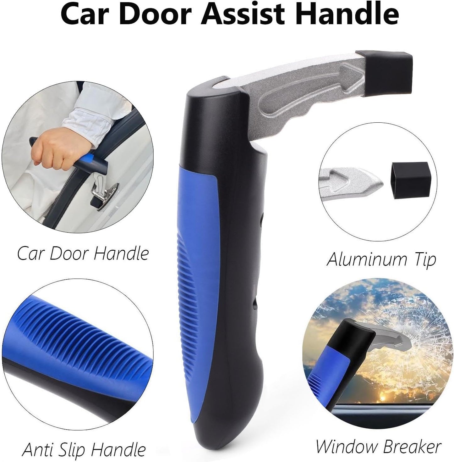 3PC Mobility Standalone Kit: Car Door Assist Handle/Standing Assist Grip Handle/Adjustable Standing Aid Safety Handle Apply to Elderly and Handicapped, Child, Pregnant Woman, Injured