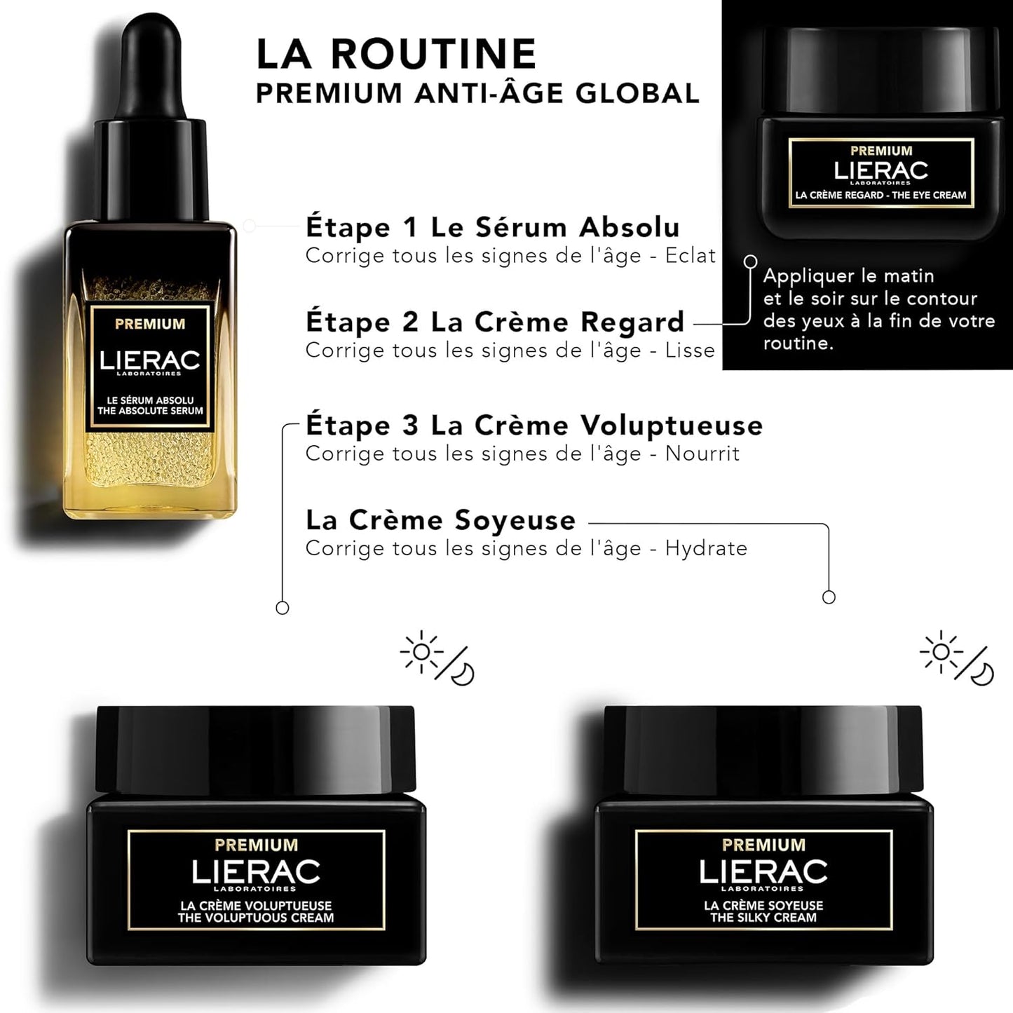 Lierac Under Eye Cream for Dark Circles - Firming with Gentian and Niacinamide, Tightens & Smoothes Wrinkles, Reduces Puffiness and Bags, Balm Texture, 20ml