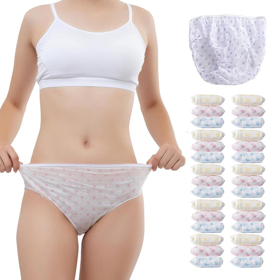 Women's Disposable Underwear Ladies Briefs Paper Printing Panties for Travel Hotel SpaHospital Stays Emergencies
