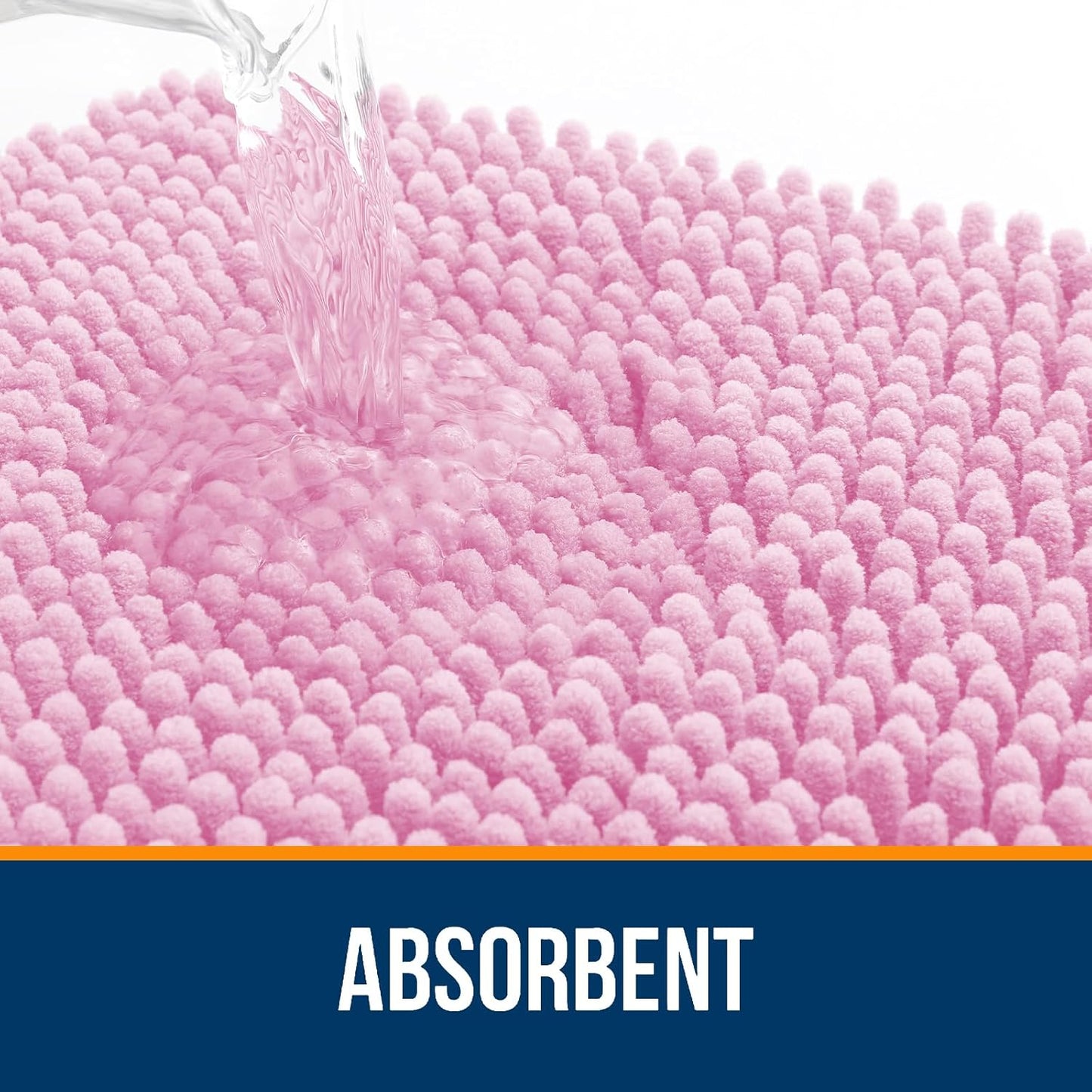 OLANLY Bathroom Rugs 30x20, Extra Soft Absorbent Chenille Bath Rugs, Rubber Backing Quick Dry, Machine Washable Bath Mats for Bathroom Floor, Tub and Shower, Home Decor Accessories, Pink