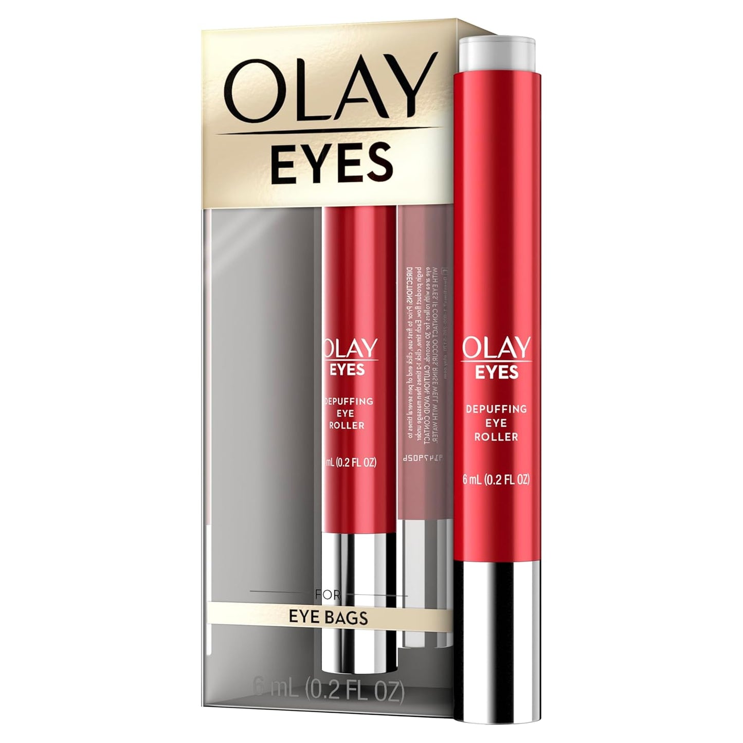 Eye Treatment by Olay Eyes Depuffing Eye Roller with Vitamin E Massages to Help Reduce Puffiness and Instantly Awaken Tired-Looking Eyes, 0.2 Fl Oz
