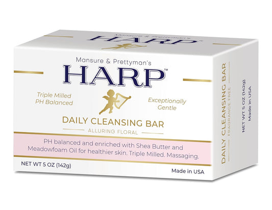 HARP pH-Balanced (5.0-6.0) Body Wash Bar. ZERO saponified oils. Protects Moisture Barrier. Gentle for Sensitive/Dry skin. + Shea Butter/Borage Oil. Non-Comedogenic. VANILLA LAVENDER Fragrance. 5oz