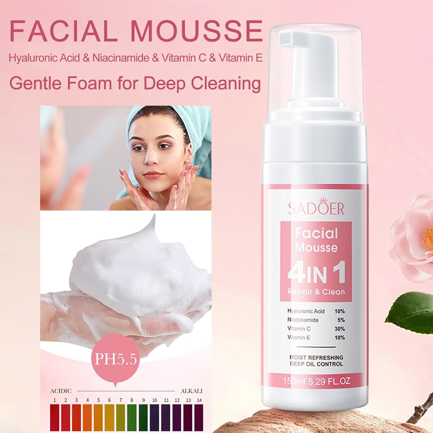 4 IN 1 Face Care Kit, Gifts for Women, Anti Aging Skin Care Set, Reduce Wrinkles with Hyaluronic Acid, Niacinamide, Vitamin C, Vitamin E, Daily Skin Care Routine, Face Skin Care Kit for Women Gift