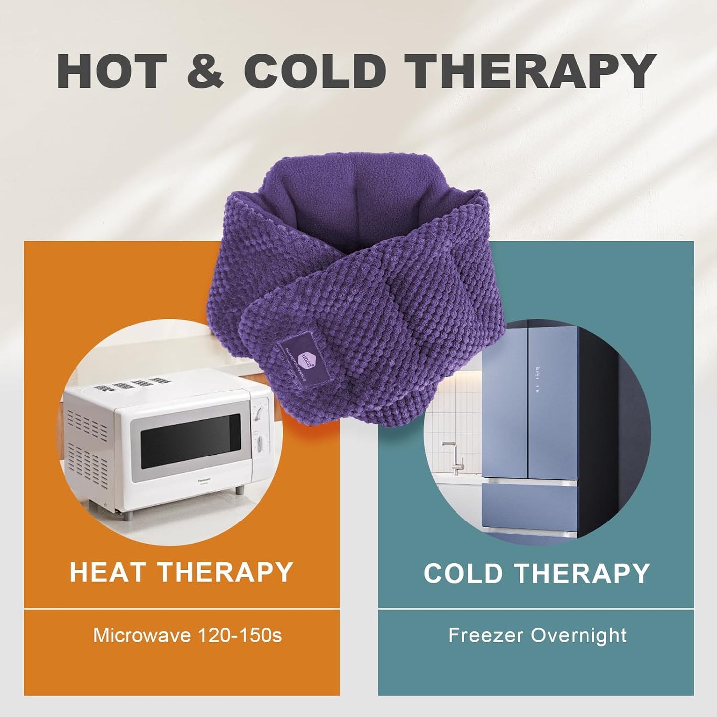 uncn Microwavable Heating Pads for Neck and Shoulders Pain Relief Microwave Heat Pack Versatile Weighted Moist Heated Neck Wrap Reusable Herbal Nature Calming Beanbag Warm Compress 29X7 in 2.4Pounds