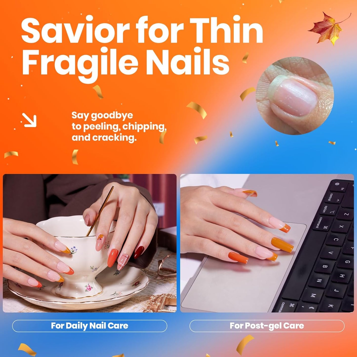 Beetles Fall Nail Polish Set P180, 6 Color Red Yellow Green Quick Air Dry Nail Polish, Natural Nail Lacquer Manicure DIY Nail Art Salon Gift For Women