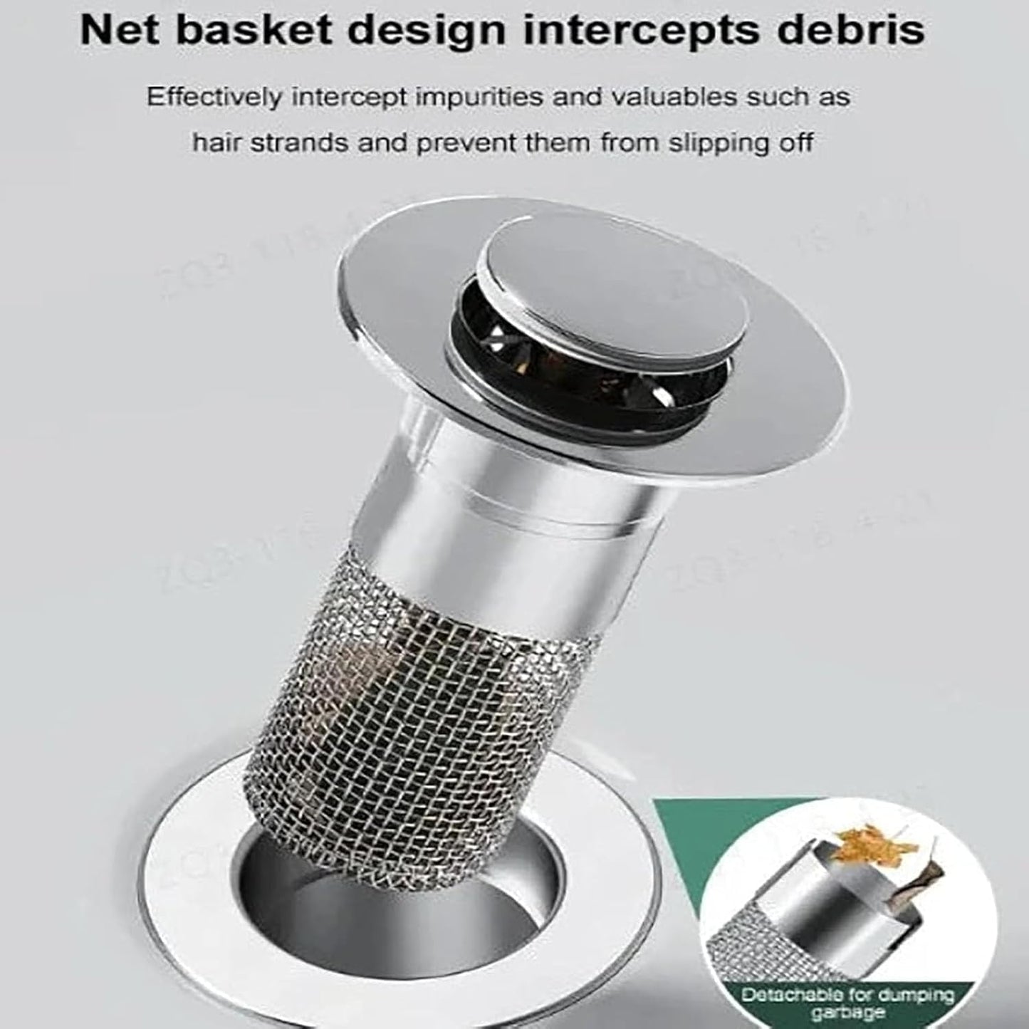 Conceptan Drain Stopper, Bathroom Sink Stopper Hair Catcher, Sink Plug Hair Trap, Bathtub Drain Stopper, Universal Pop up Stainless Steel Floor Drains Filter, Fits Bathroom, Laundry Sink Drains (1pcs)