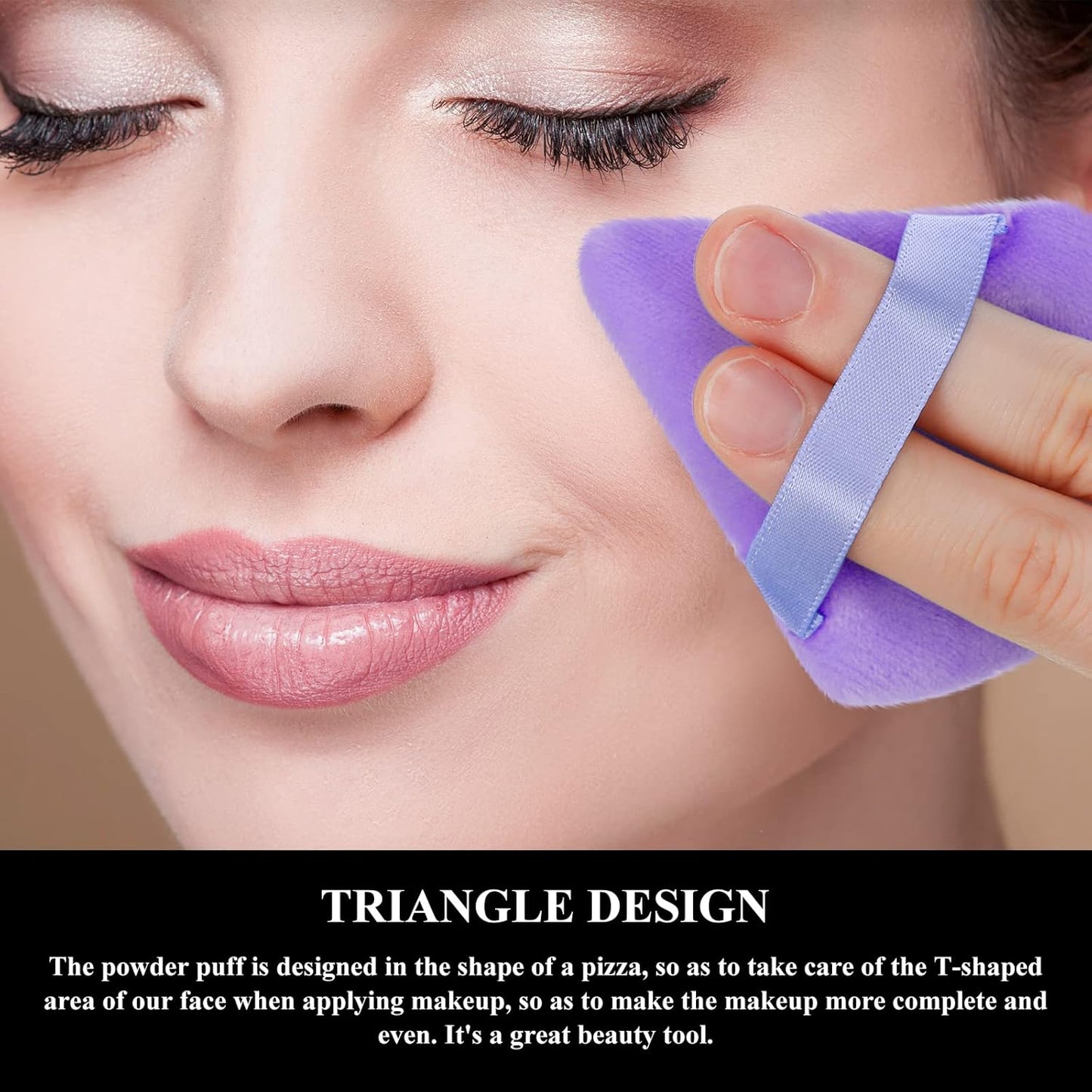 Maitys 12 Pieces Powder Puff Triangle Face Makeup Cosmetic for Loose Powder Soft Body Washable Reusable Foundation Sponge Mineral Wet Dry Makeup Tool for Women(Small,Purple)