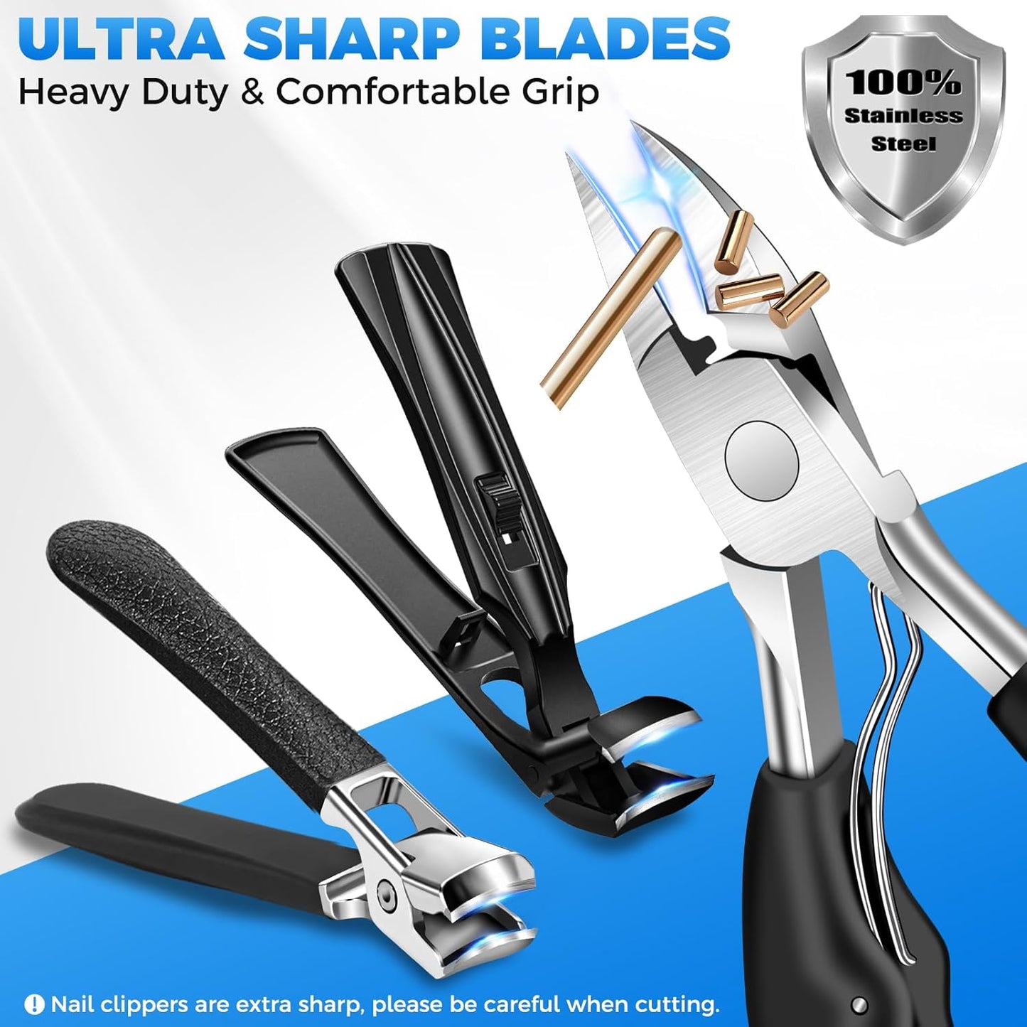 2025 Toenail Clippers for Thick Toenails for Seniors, Large Angled Toe Nail Clippers for Thick Nails for Men, Heavy Duty Professional Ingrown Toenail Clippers Long Handle Nail Clippers with Catcher