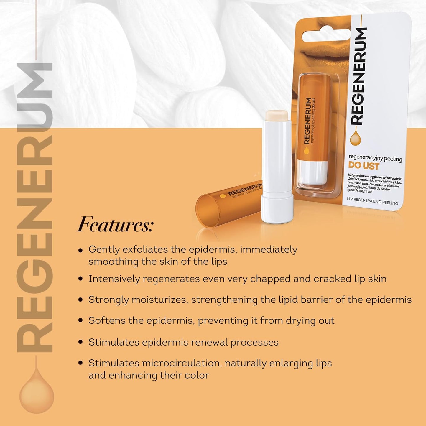 Lip Peeling - Intensive Moisturization & Nourishment for Very Chapped Skin, Silica Exfoliation, Firmness Restoration, and Protection - 5g