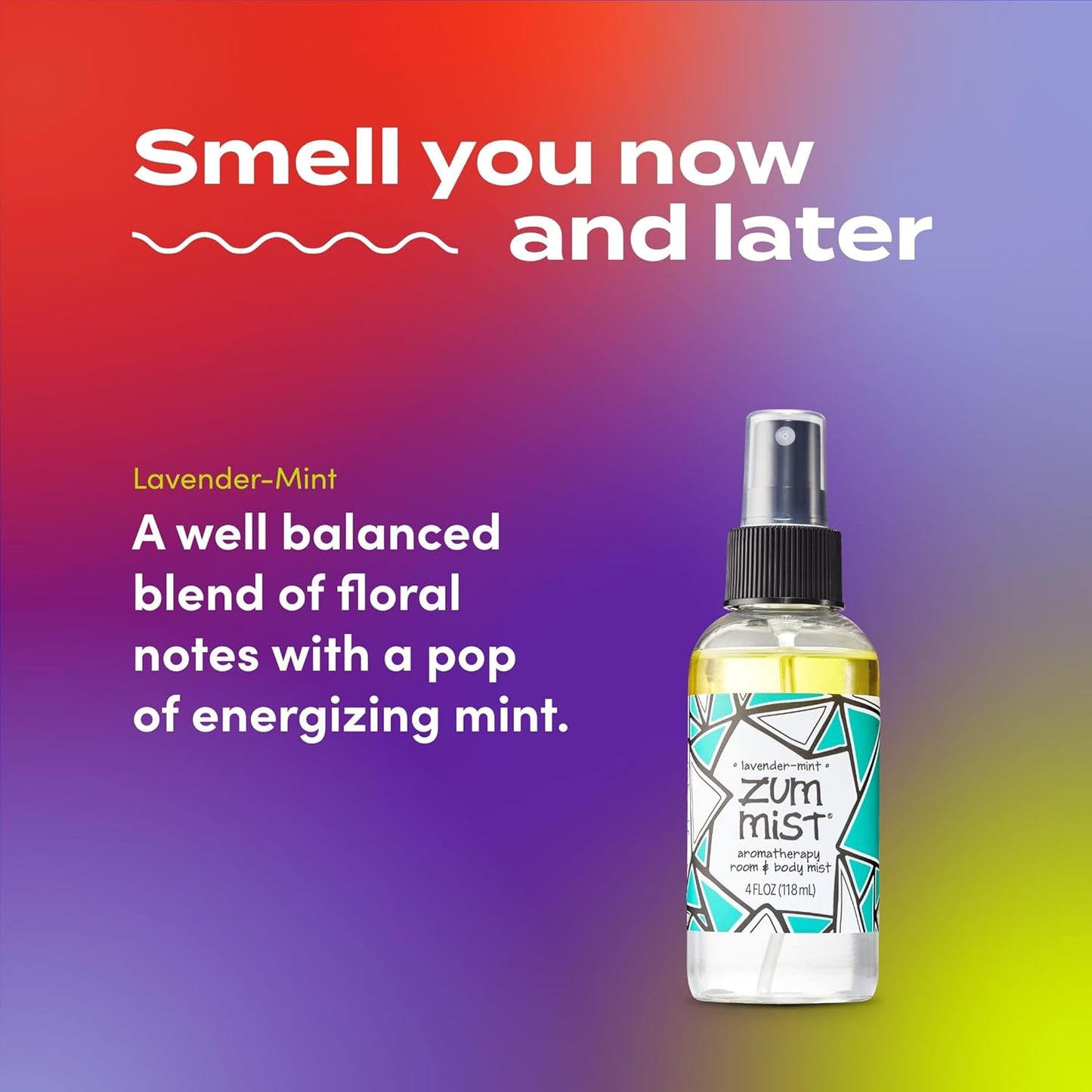 Indigo Wild Zum Mist Room & Body Spray - Aromatherapy Essential Oil Spray - Natural Body Mist & Room Spray - Lavender-Mint Scent - 4 fl oz (2 Pack)