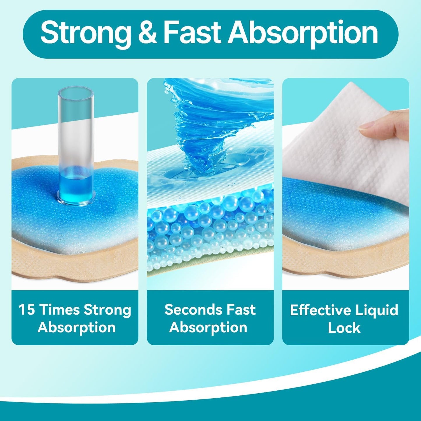 Dimora Sacrum Foam Wound Dressing (20 Packs)- Silicone Foam Bandages Adhesive Border 7"x7", Absorbent Sacral Pads Waterproof Breathable Bed Sore Pressure Dressing