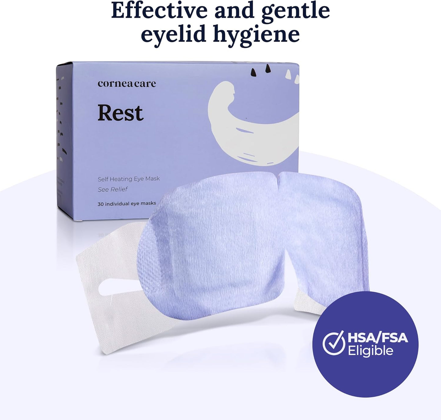 Rest: Self Heating Warm Compress for Dry Eyes | Heated Eye Mask for Fast Relief | No Microwave or Washcloth Needed | Travel Ready | 30 Count
