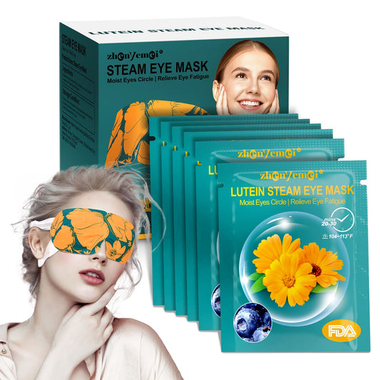 Steam Eye Mask 20 Packs, Self Heating Sleep Mask for Dry Eyes, Fatigue, Dark Circles, Comfortable Moist Warming Eye Mask, Disposable Heated Eye Mask, Gift for Women, Men, Mum, Dad (Lutein)