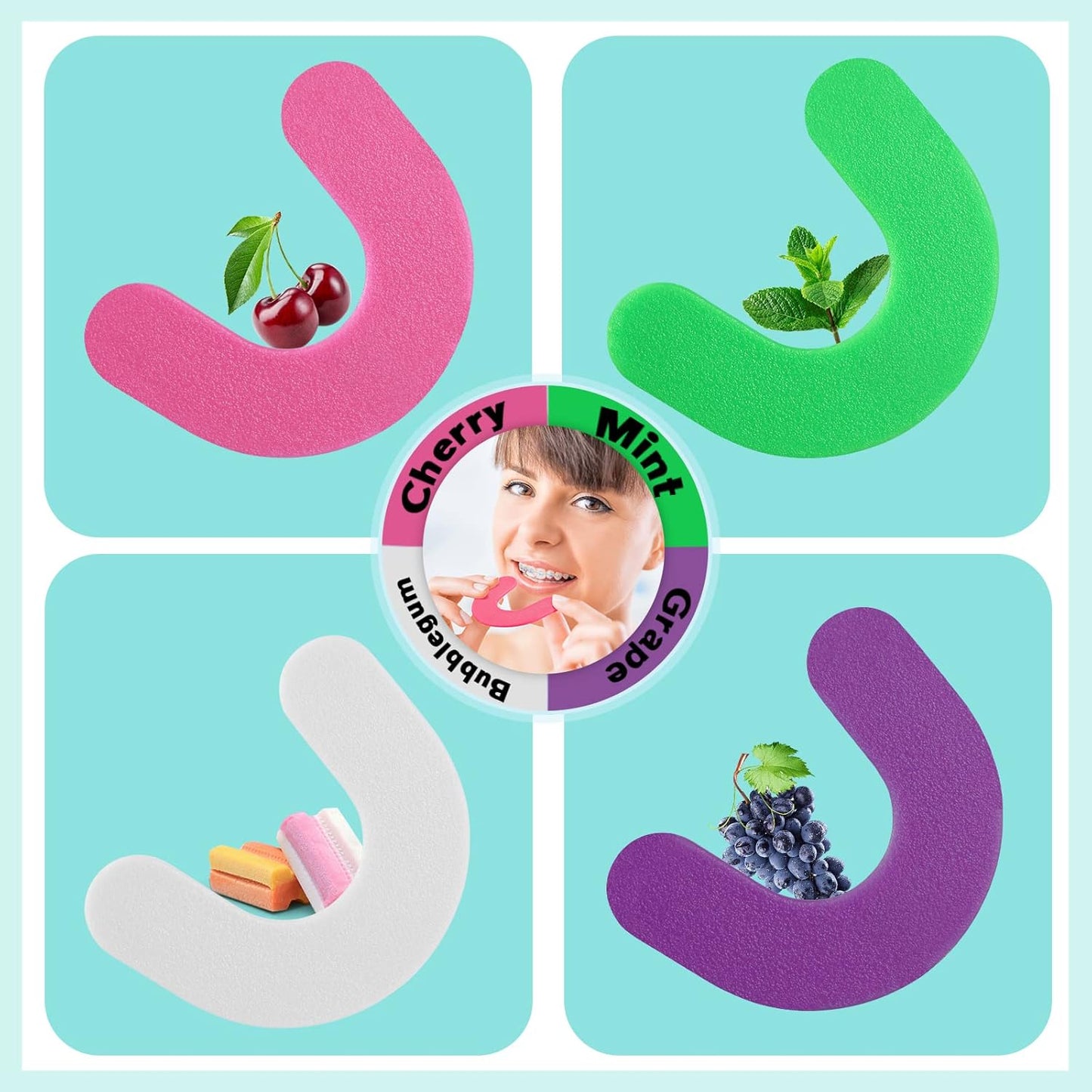 Bite Wafers for Orthodontic Braces - Therapy Wafer Latax Free, Relieve Pain from Braces, Teeth Pain Relief Chewies, Night Mouth Guard Alternative (Bubble Gum, 10 Pcs)