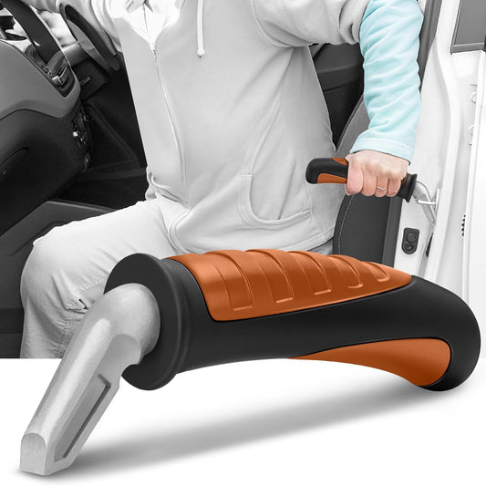 NINEMAX Car Door Handle for Elderly Car Handle Assist Support, Auto Grab Handles, Portable Car Door Cane for Seniors, Handicap (Black, Brown 1 pc)