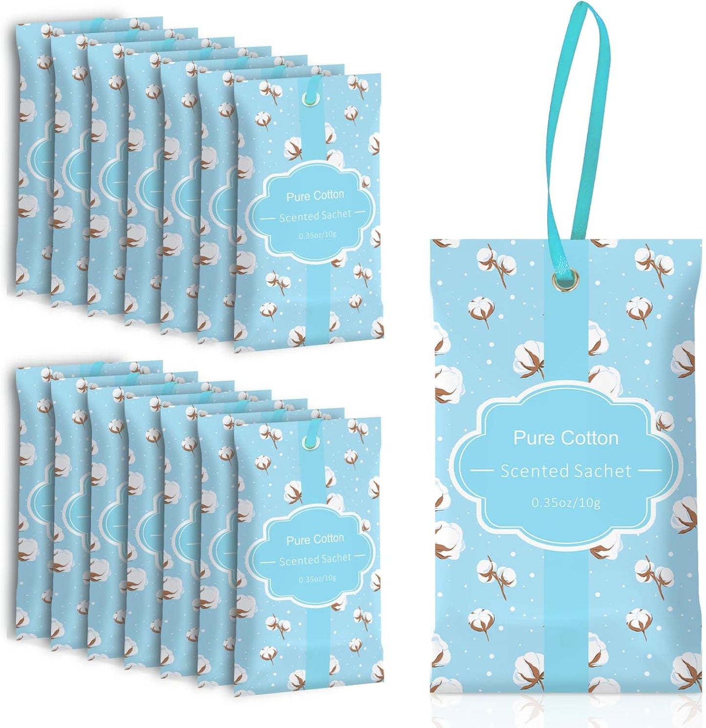 SCENTORINI Sachets for Drawers and Closets, Cotton Scented Bags for Long-Lasting, 14 Pack Home Fragrance Sachet for Closet, Drawer, Wardrobe
