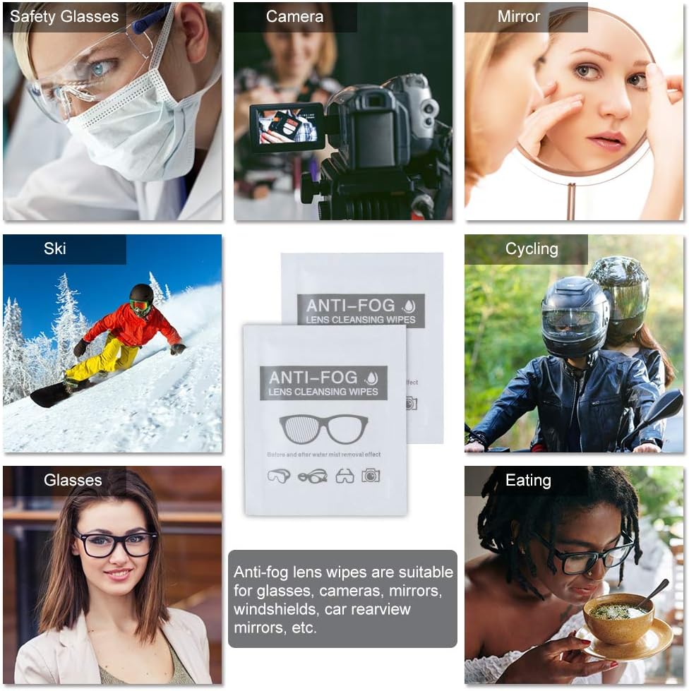 Anti-Fog Lens Wipes Pre-Moistened Anti-Fog Wipes, 6inch X 5inch,for Eye Glasses (60 Pack)