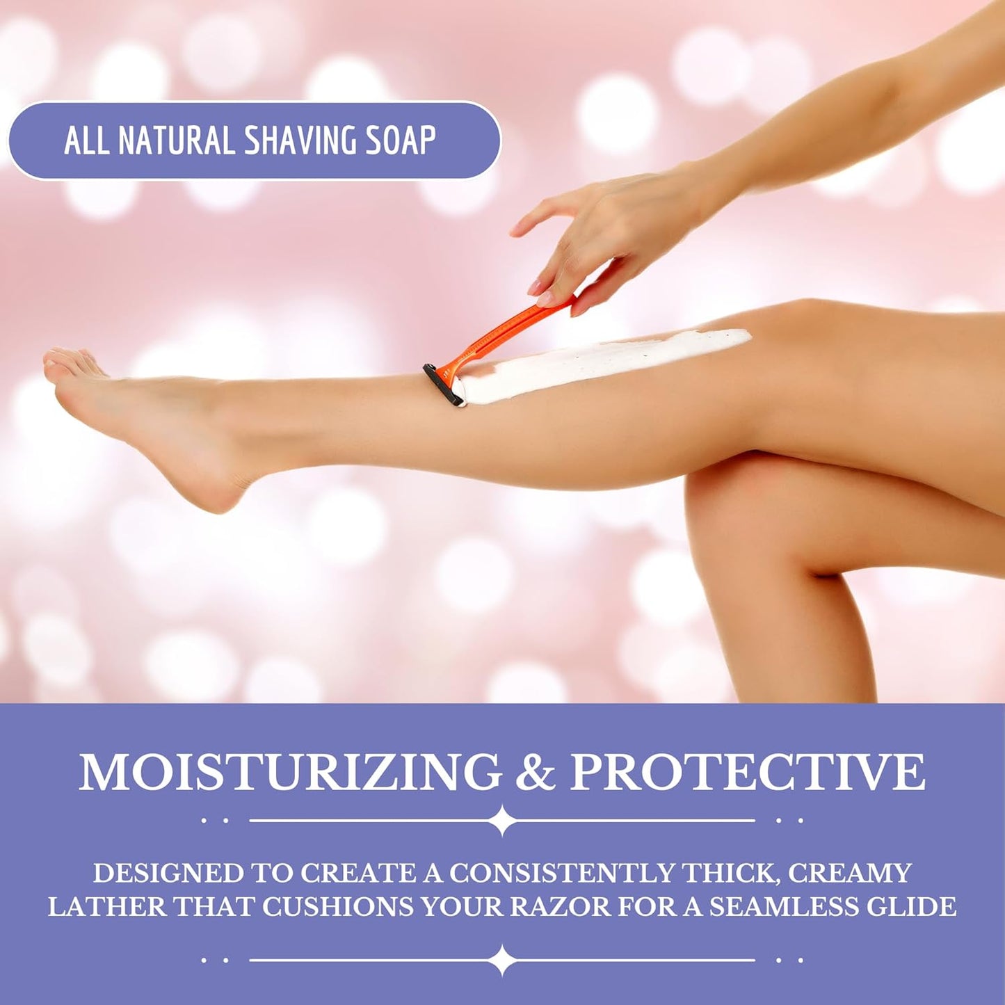 G.B.S Women’s Shaving Soap 3 Pack – Shea Butter Infused Fragrance-Free, Orchid, and Vanilla Citrus – Moisturizing Bar for Sensitive Skin, Long-Lasting, Smooth Shave for Legs & Body