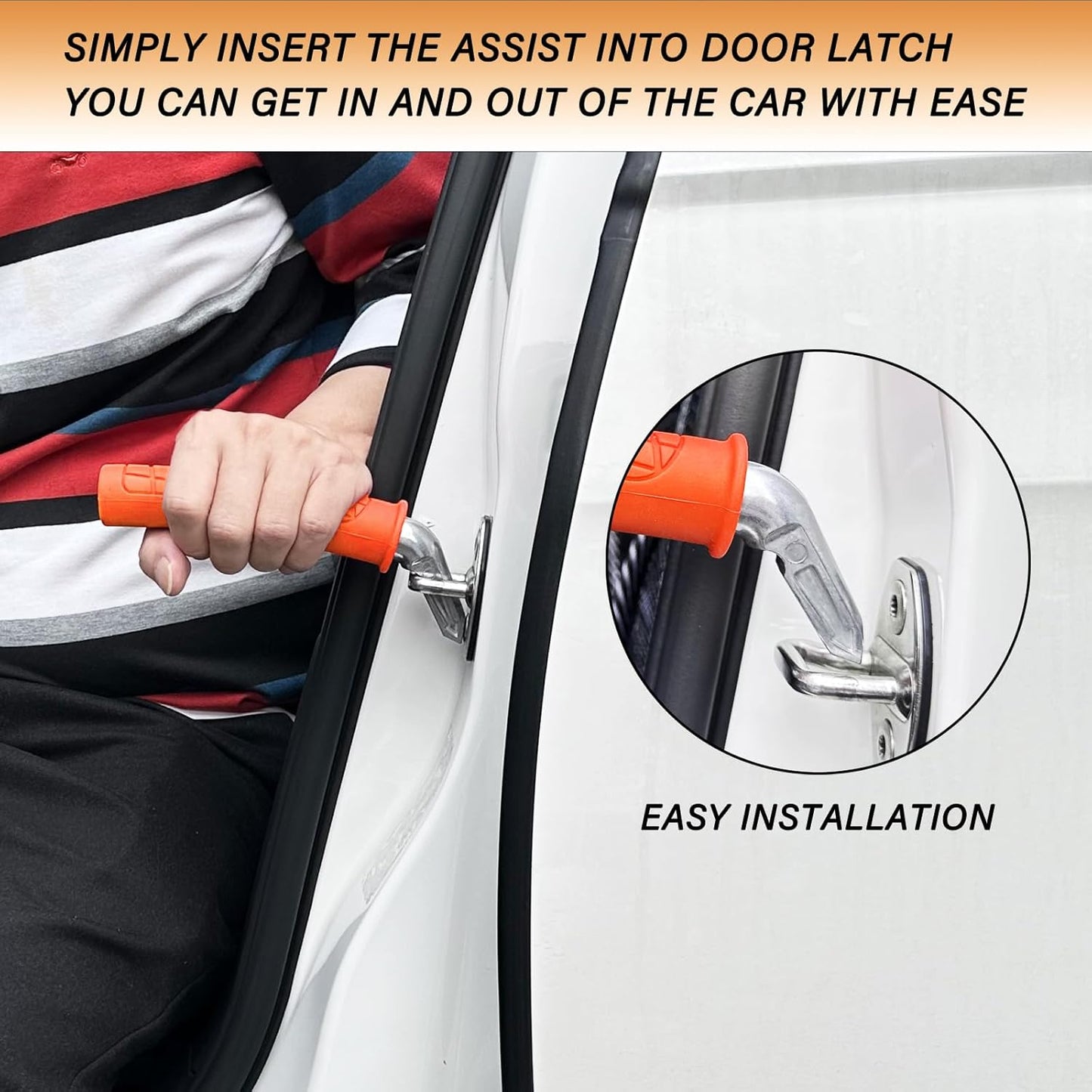 2 Pack Car Handle Assist for Elderly Car Door Handle for Easy Sit to Stand Assistance Auto Grab Bar Cane Support Aid Daily Mobility Assistive Device for Elderly, Seniors, and Handicap