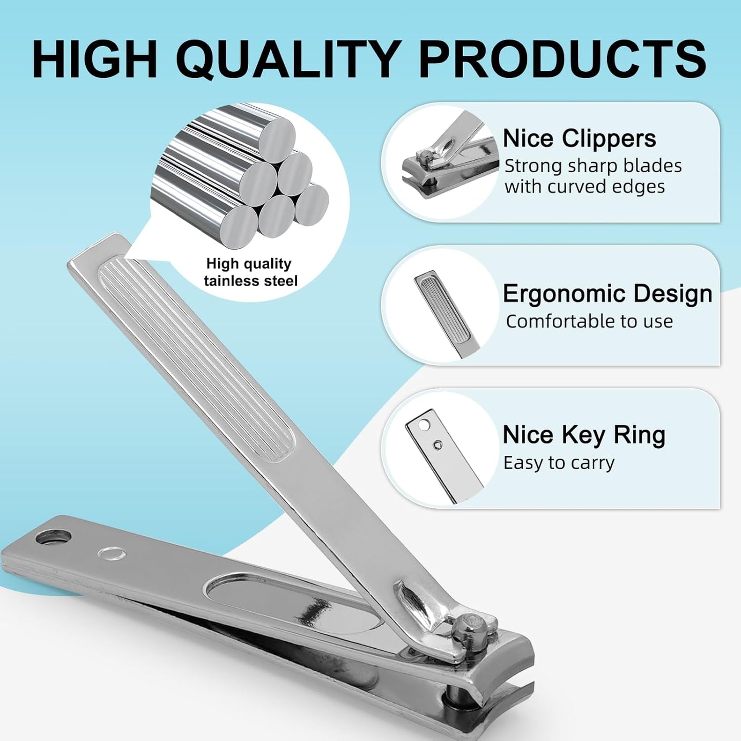 Premium Stainless Steel Nail Clippers Set - Travel Grooming Kit, 10pc Manicure/Pedicure Tools with PU Case - Unisex Gift for Men and Women(C-Red)