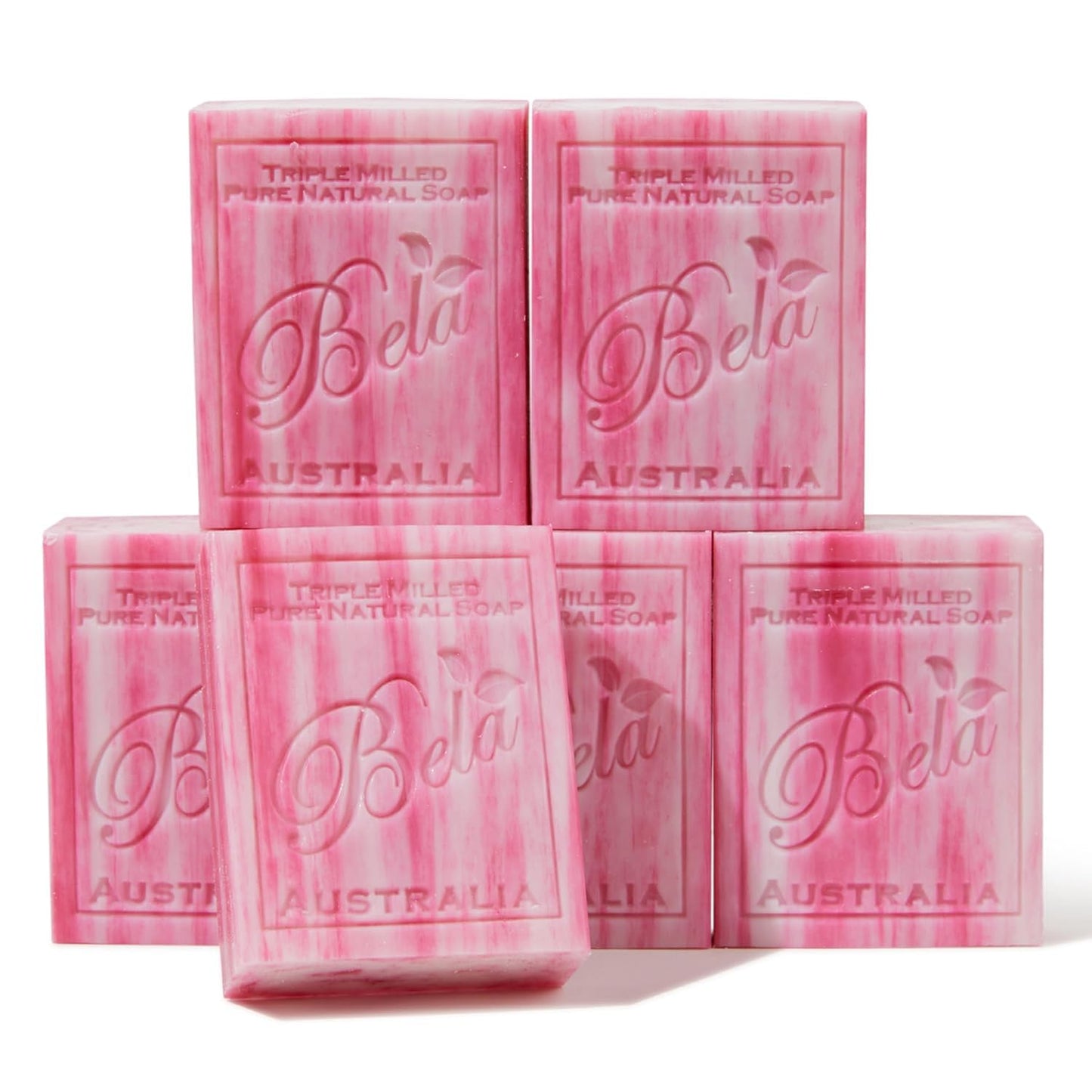 BELA Evening Jasmine Soap 3.3 OZ Pack of 6, Long Lasting French Triple Milled Bar Soap with Organic Shea Butter, Hand, Face and Body Wash Bar, Made in Australia