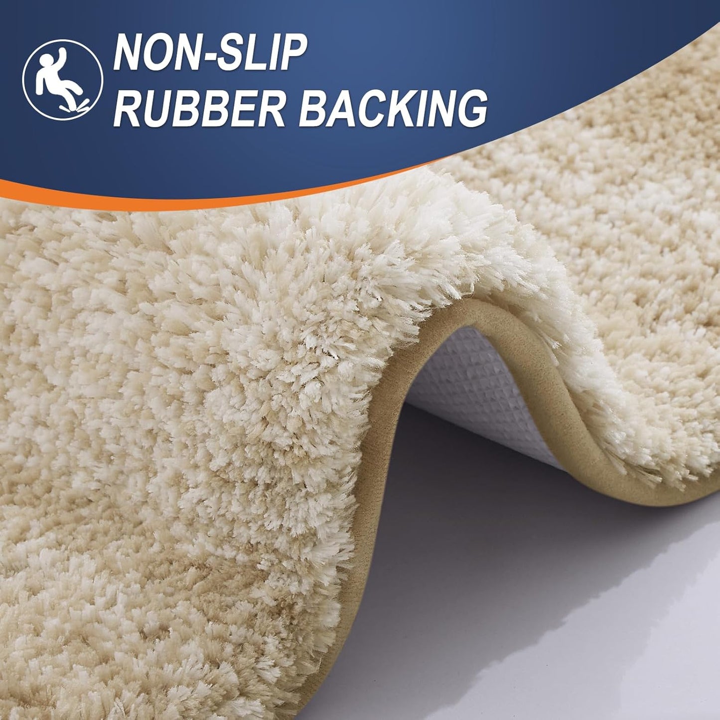 OLANLY Bathroom Rugs Mat 36x24, Extra Soft Absorbent Microfiber Bath Rugs, Rubber Backing, Quick Dry, Machine Washable Bath Mats for Bathroom Floor, Tub and Shower, Home Decor Accessories, Tan