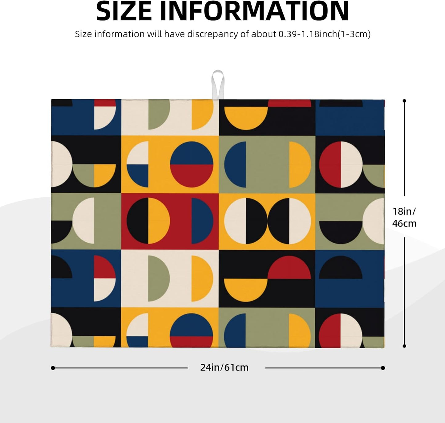 Retro Mid Century Modern Kitchen Drying Mat Microfiber Dish Drainer Mat for Kitchen Counter Absorbent Reusable Washable 18x24 Inch