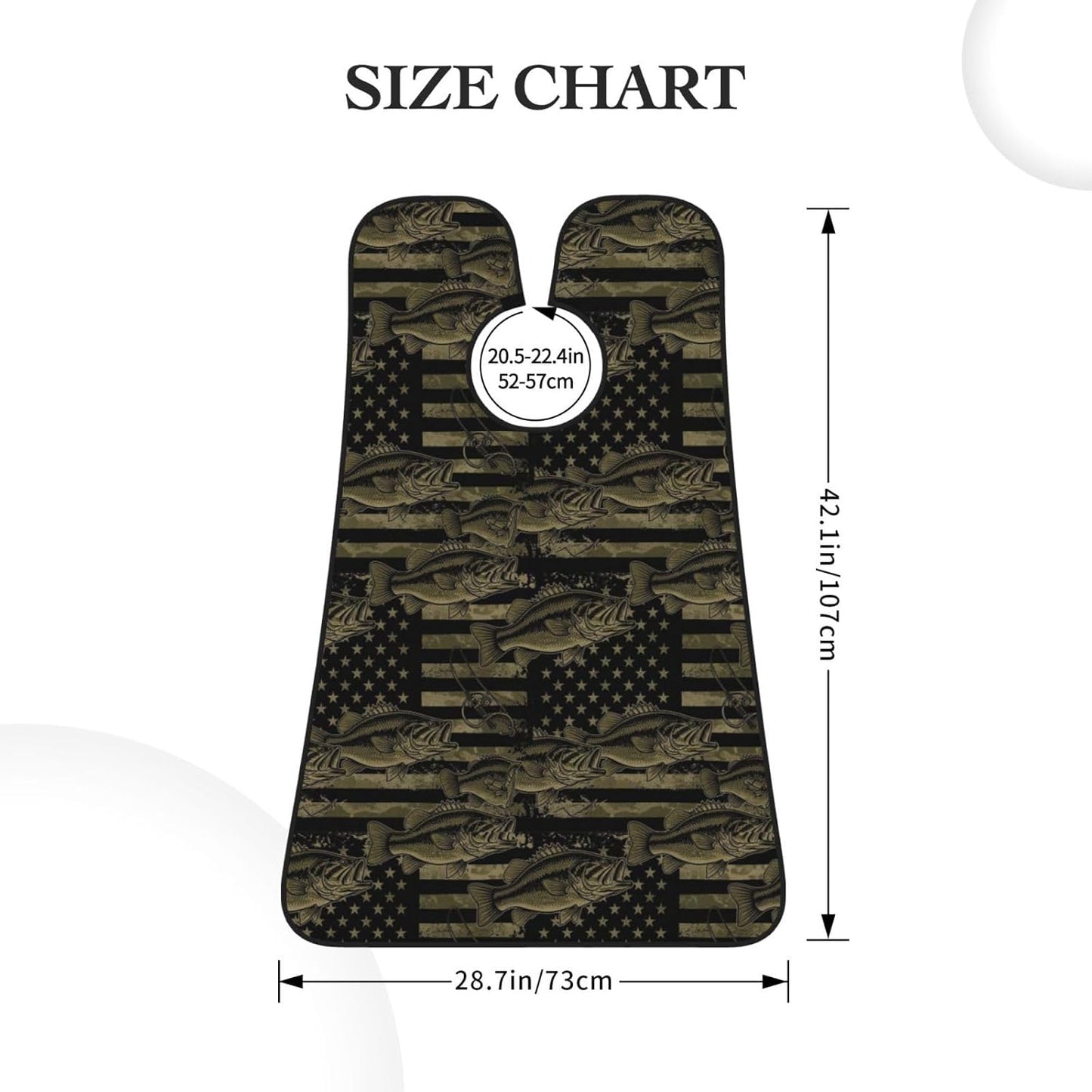 Beard Bib Apron for Men Shaving, Waterproof Non-Stick Hair Catcher with Suction Cups, Grooming Essential for Dad Husband, Bass Fishing Hunting Camo Camouflage American Flag Shave Bib