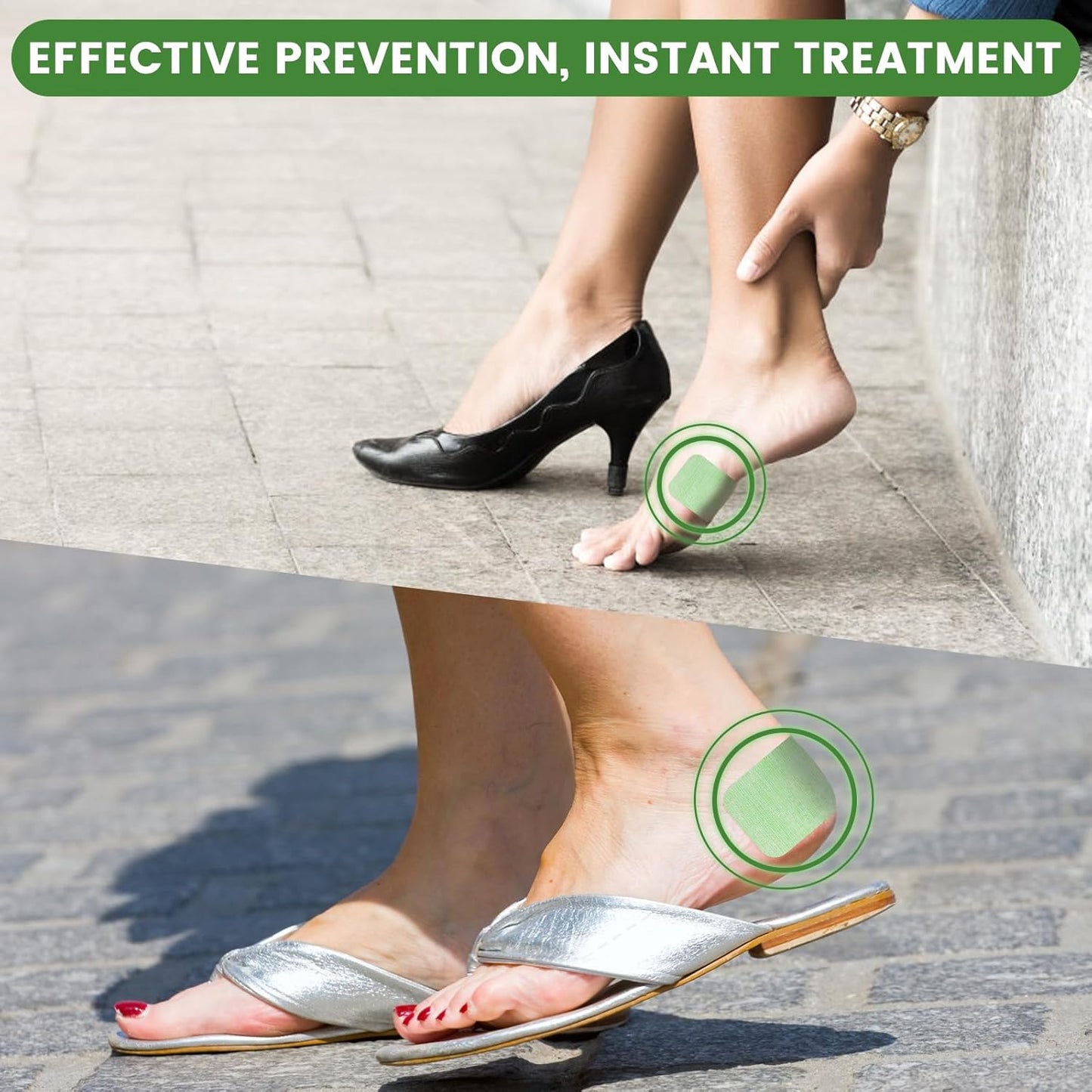 25PCS Aloe Vera Cracked Heel Treatment Patches, Cracked Heel Repair Bandage (Rectangular)