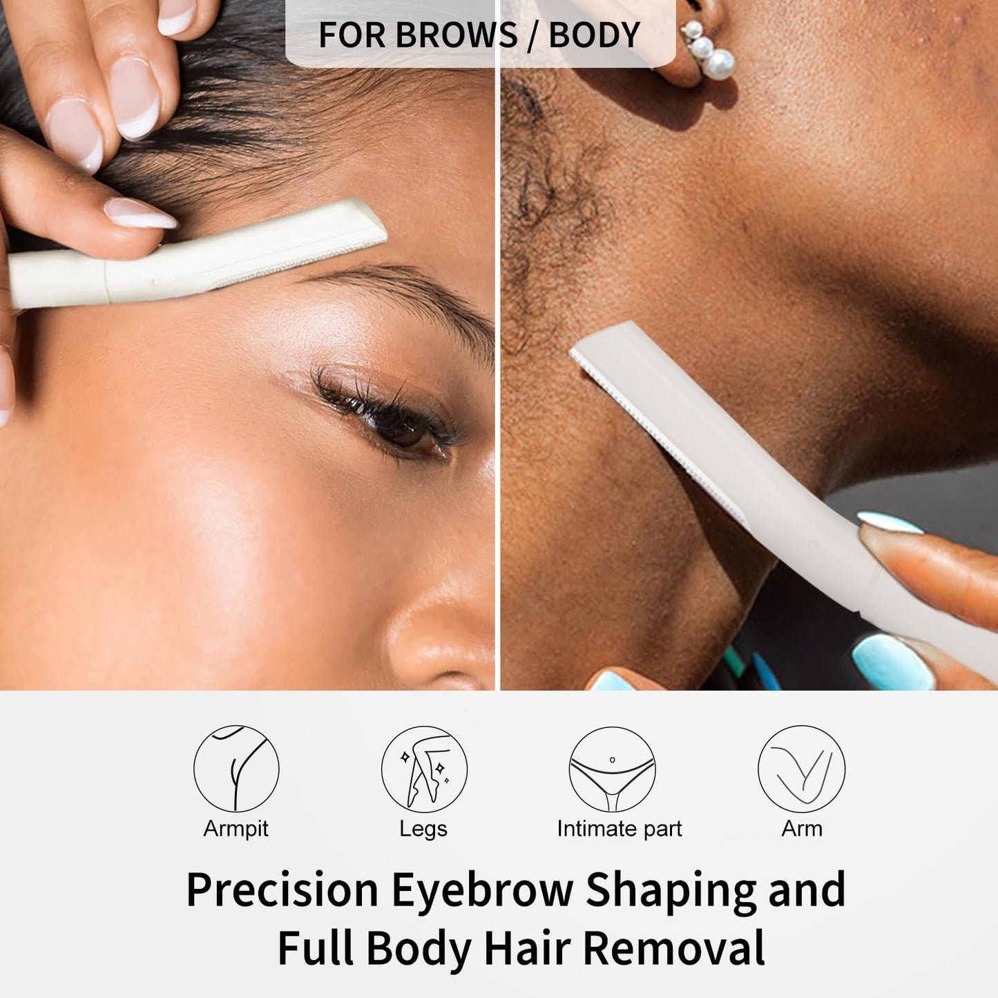 Precision Dermaplane Razor, Face Razors for Women and Men, Eyebrow Razor, Dermaplaning Tool, Peach Fuzz Remover, Skin-friendly Microblades with Protective Cap