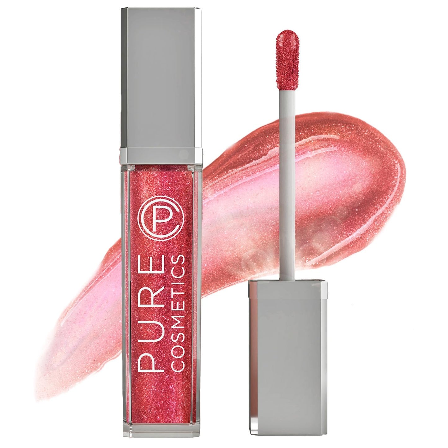 Pure Cosmetics Pure Illumination Lip Gloss - LED-lit Applicator w/Side Mirror - Non-Sticky, Moisturizing & Hydrating Lip Glosses - Soothes & Protects Dry Chapped Lips (Interstellar)