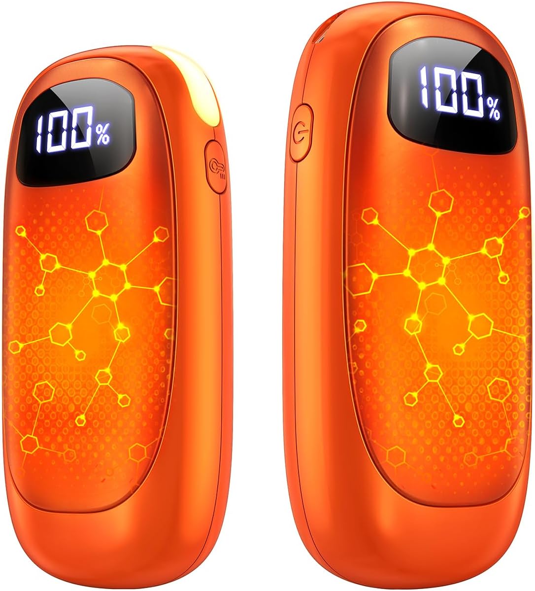 Hand Warmers Rechargeable 2 Pack, Electric Dual-Sided Heating with LED Display & Flashlight, Max 127℉, 13Hrs Long Lasting Pocket Heater for Raynauds, Golf, Hunting Essentials, Gifts for Men Women