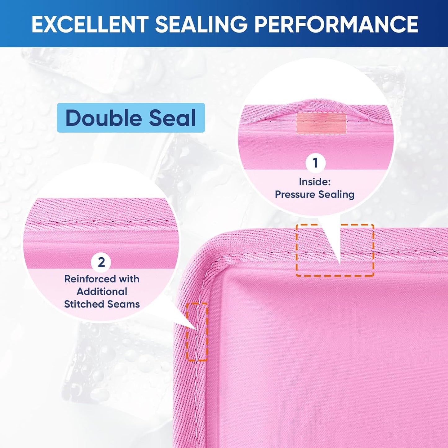 APEXUP Gel Ice Packs for Injuries Reusable, Flexible Double Sided Cold Packs for Injuries, Ice Pack for Knee, Shoulder, Back, Hip, Leg, Arm (Pink, L, 1PK)