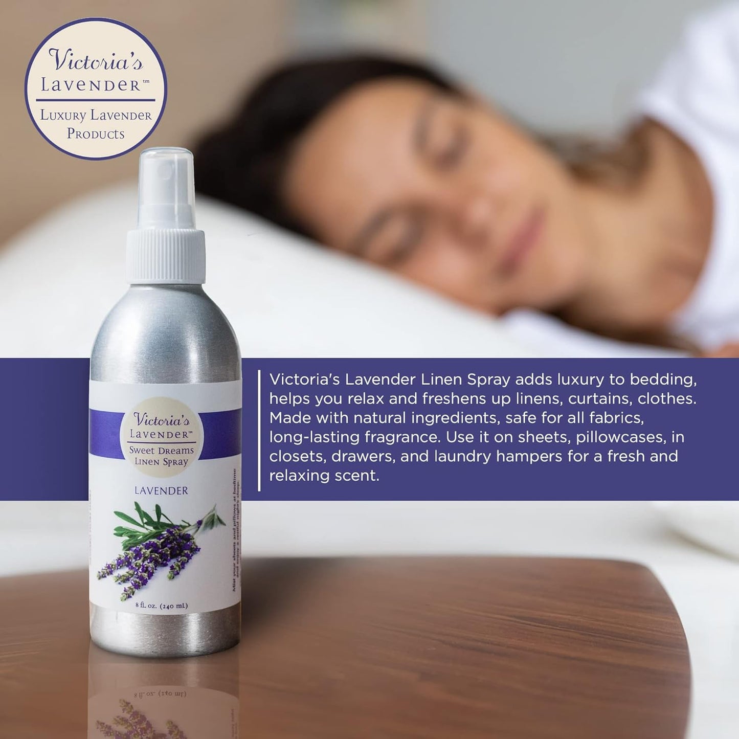 Victoria's Lavender Pillow and Linen Spray — Lavender Essential Oil - Lavender Spray, Mist Handmade in Oregon, Made in USA, Pack of 2, 16 oz Total 8 fl Oz