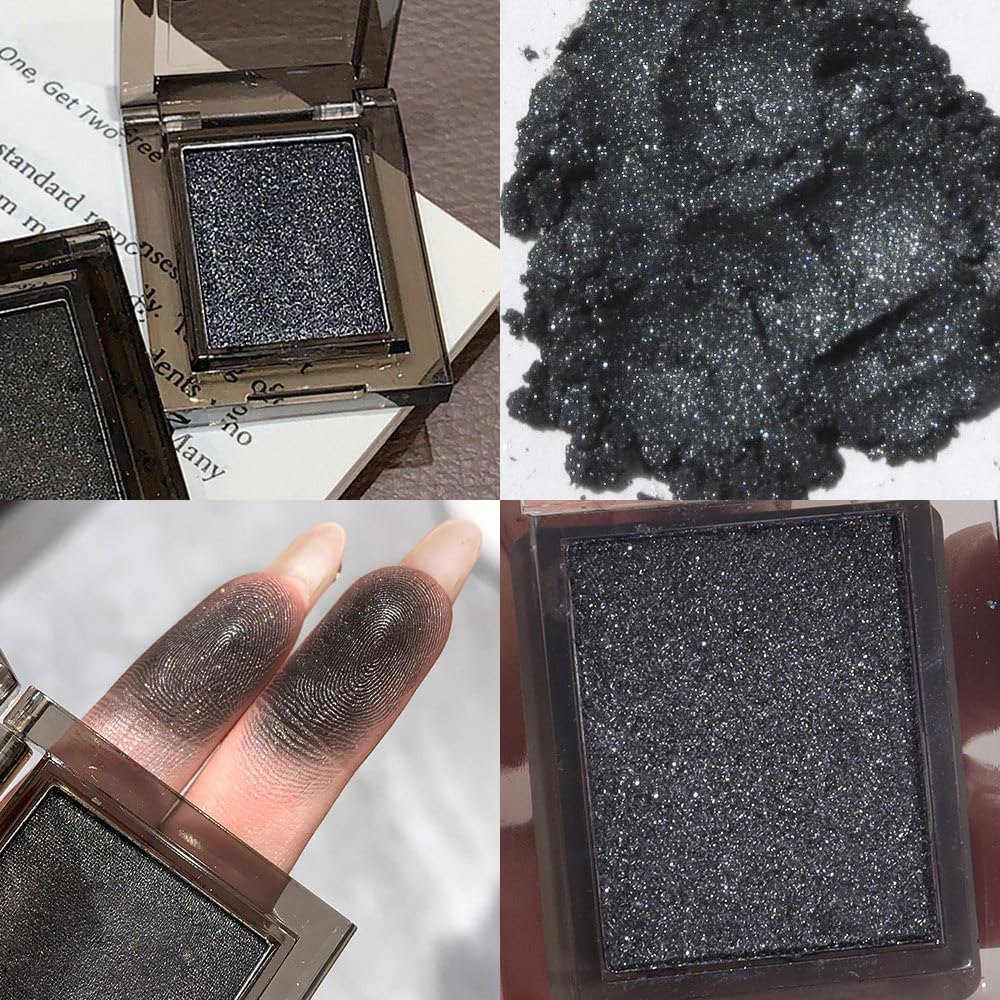 Single Nude Black Matte Eyeshadow,Monochrome Eye Shadow,Apply Makeup Easily,Matte Pressed Powder Single Eyeshadow,24 Hour Eye Makeup Longwear Waterproof