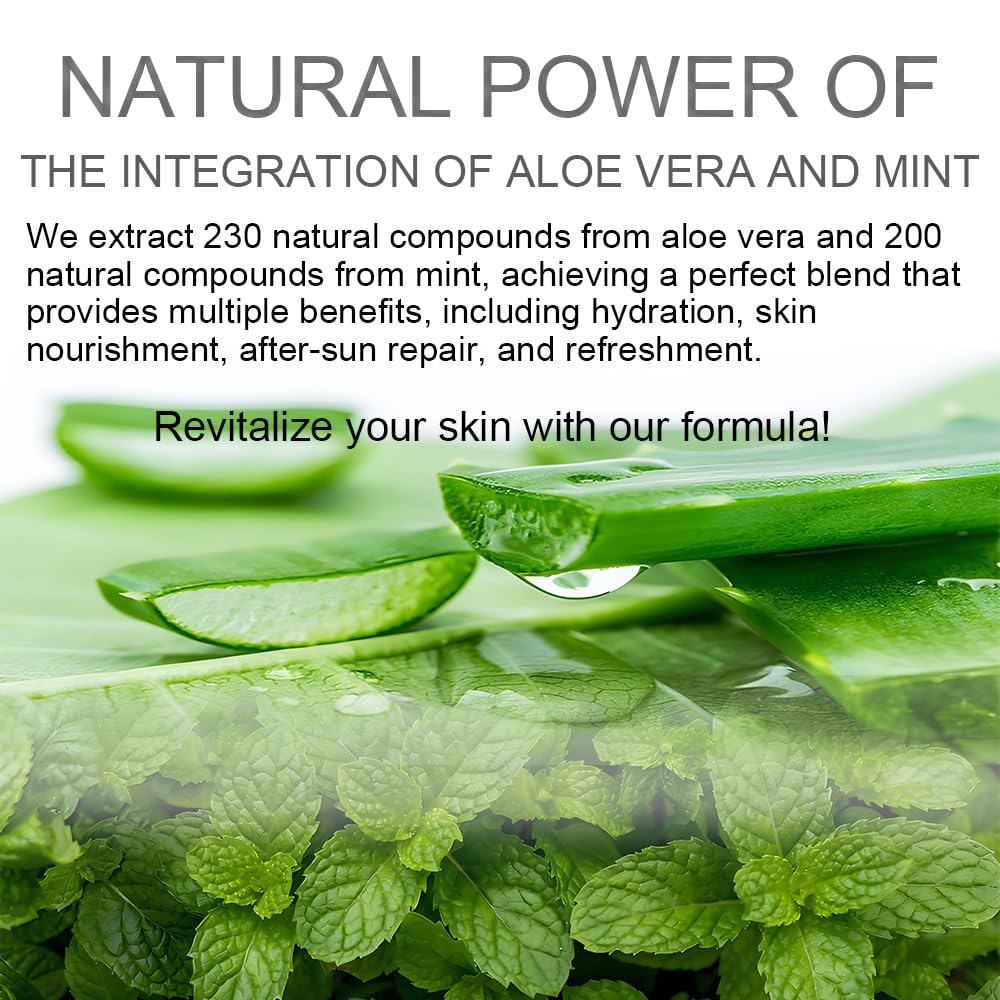 Aloe Vera Gel for Face & Body, Aloe Gel from Freshly Cut Leaves, Fast Absorbing & Non-Sticky, Deep Hydration & Moisturizing for Dry Skin, Sunburn Relief, After Shave, Hair & Scalp Care, All Skin Types