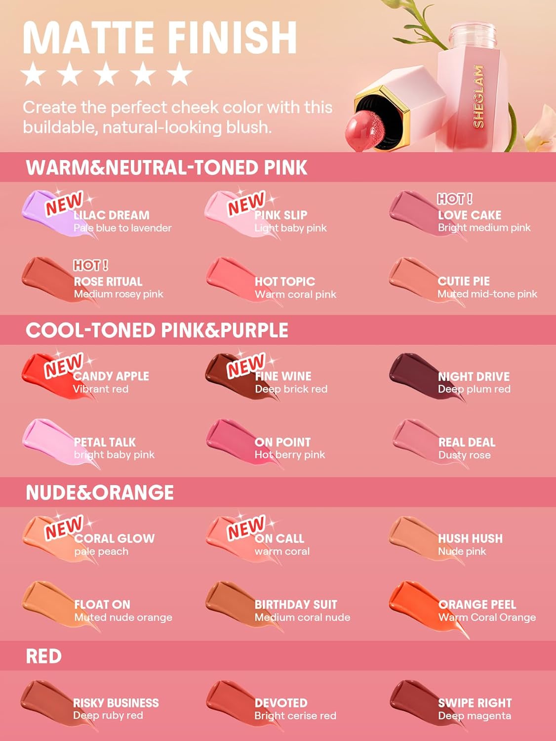 SHEGLAM Color Bloom Liquid Blush-Candy Apple